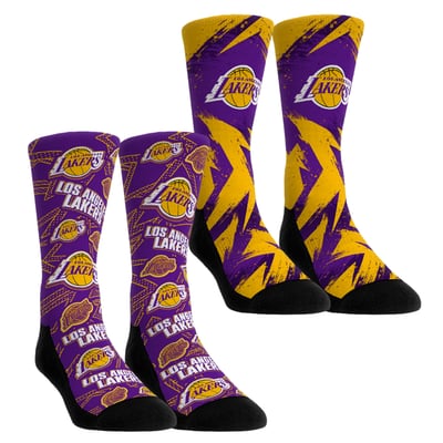  Los Angeles Lakers Rock Em Unisex Game Day 2-Pack Crew Socks - Gold