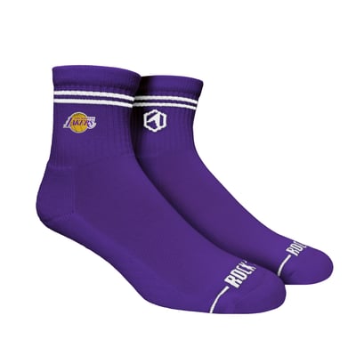  Los Angeles Lakers Rock Em Unisex Casual Stripe Quarter-Length Socks - Purple