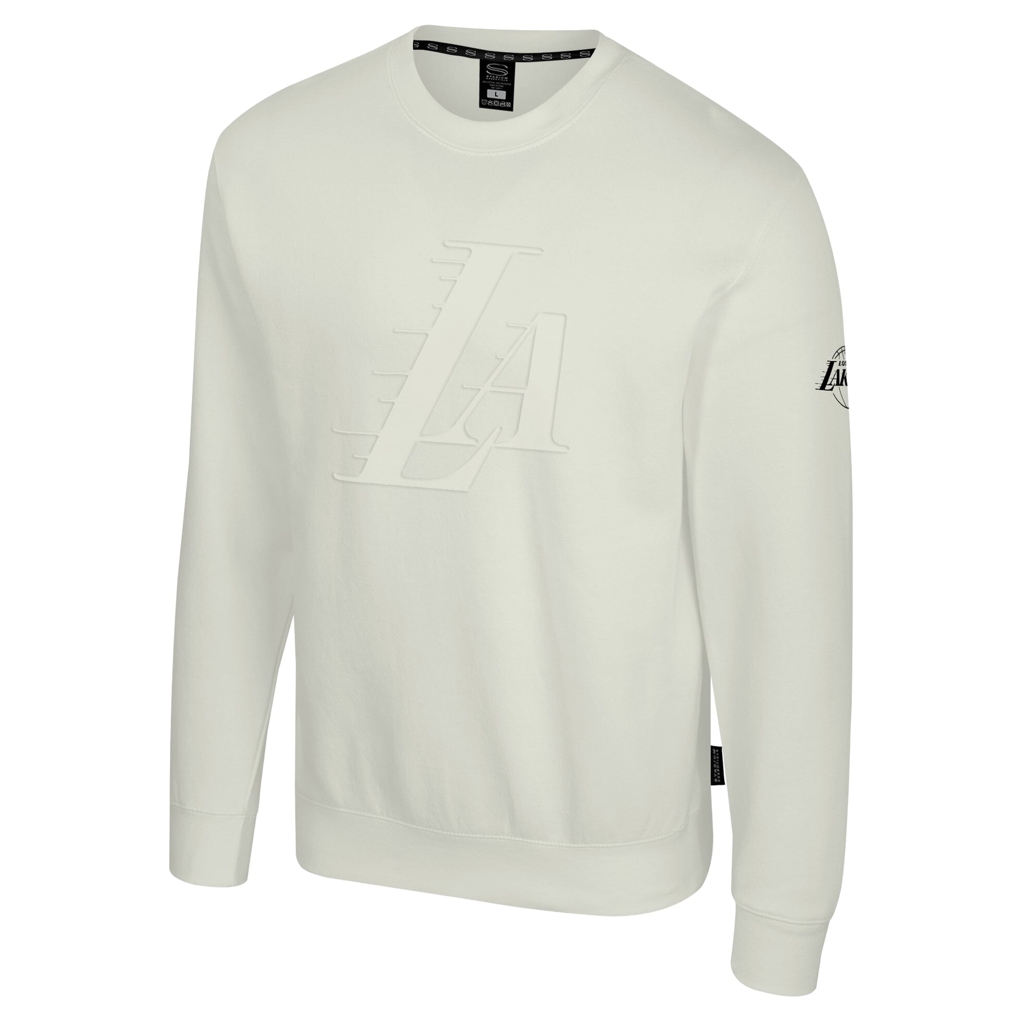 Unisex Stadium Essentials Cream Los Angeles Lakers Debossed Monochrome Logo Sweatshirt