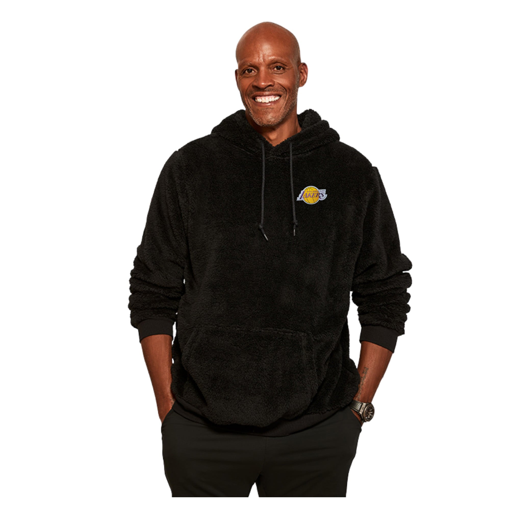 Unisex the Best Hoodie World By Jill Martin Black Los Angeles Lakers Oversized Lounge Pullover
