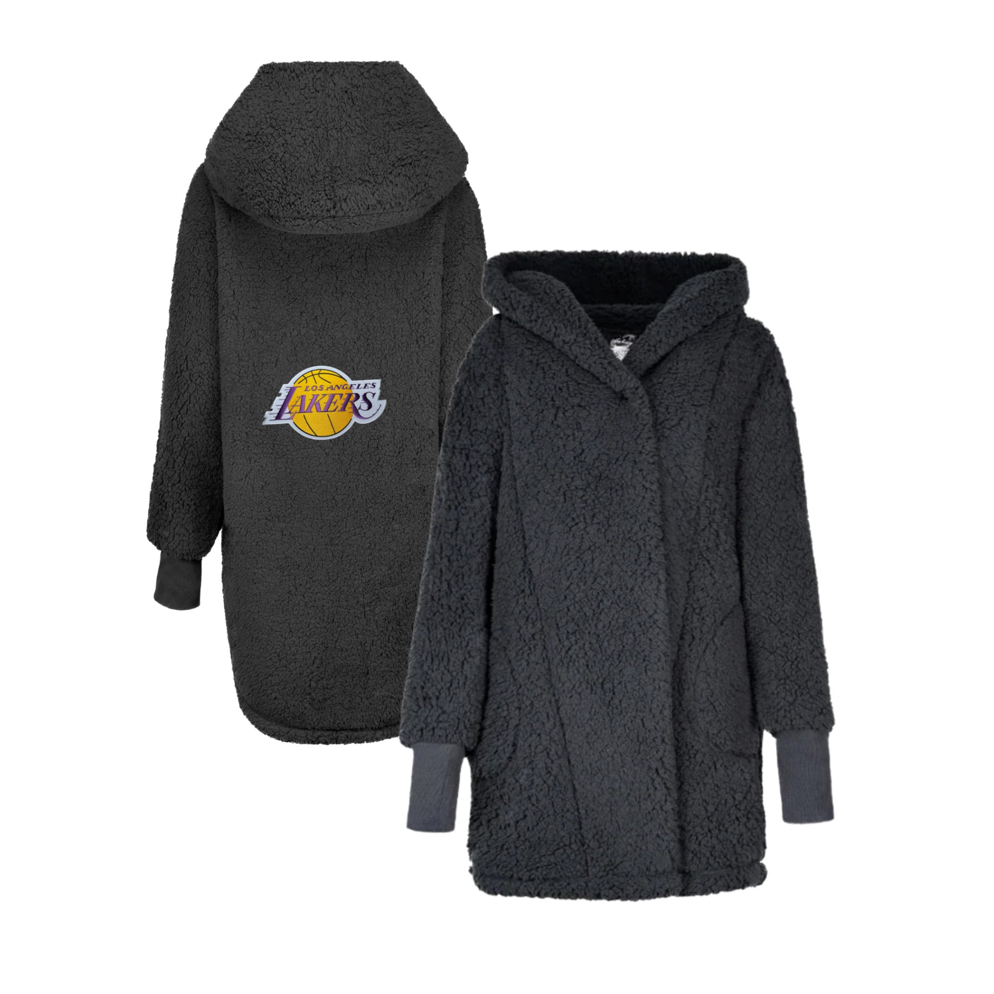 Unisex the Best Lounger World By Jill Martin Los Angeles Lakers Oversized Open-Front Hoodie Sweater