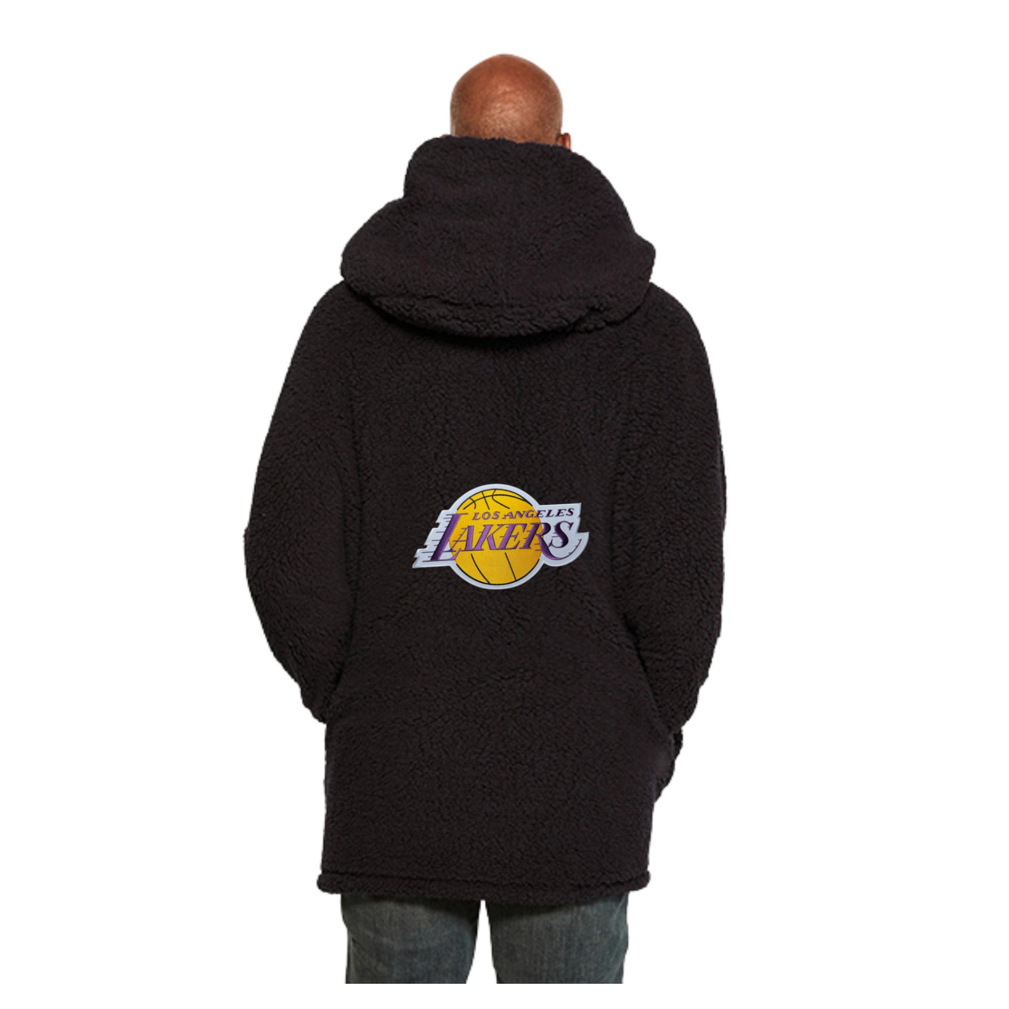 Unisex the Best Lounger World By Jill Martin Los Angeles Lakers Oversized Open-Front Hoodie Sweater