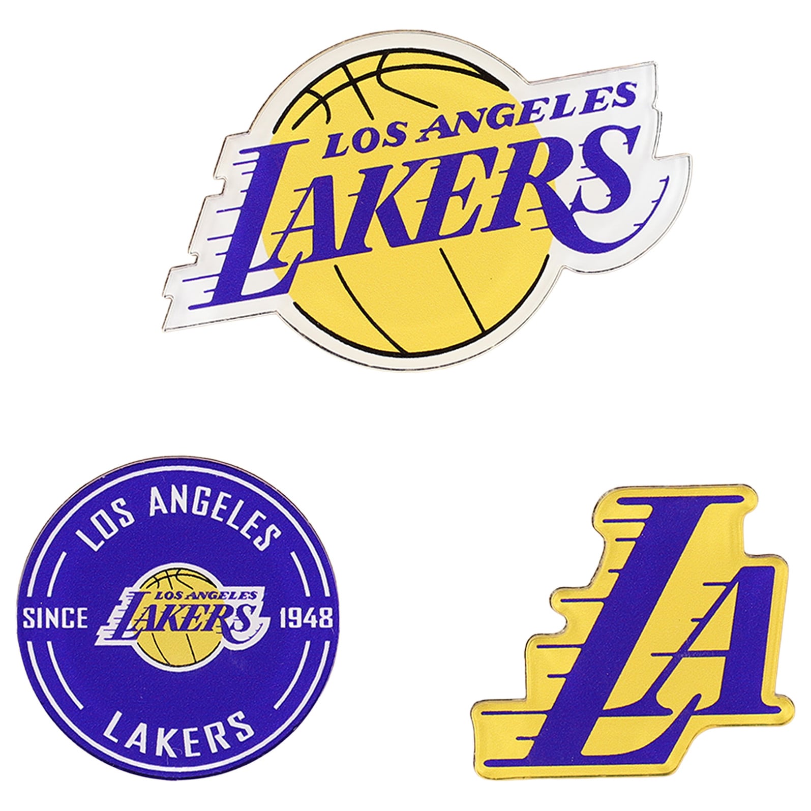 Lot de 3 aimants de réfrigérateur WinCraft Los Angeles Lakers de qualité supérieure