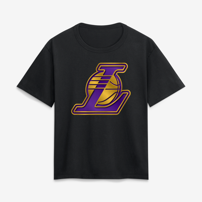 Los Angeles Lakers Women's Metallic Mascot T-Shirt - Black