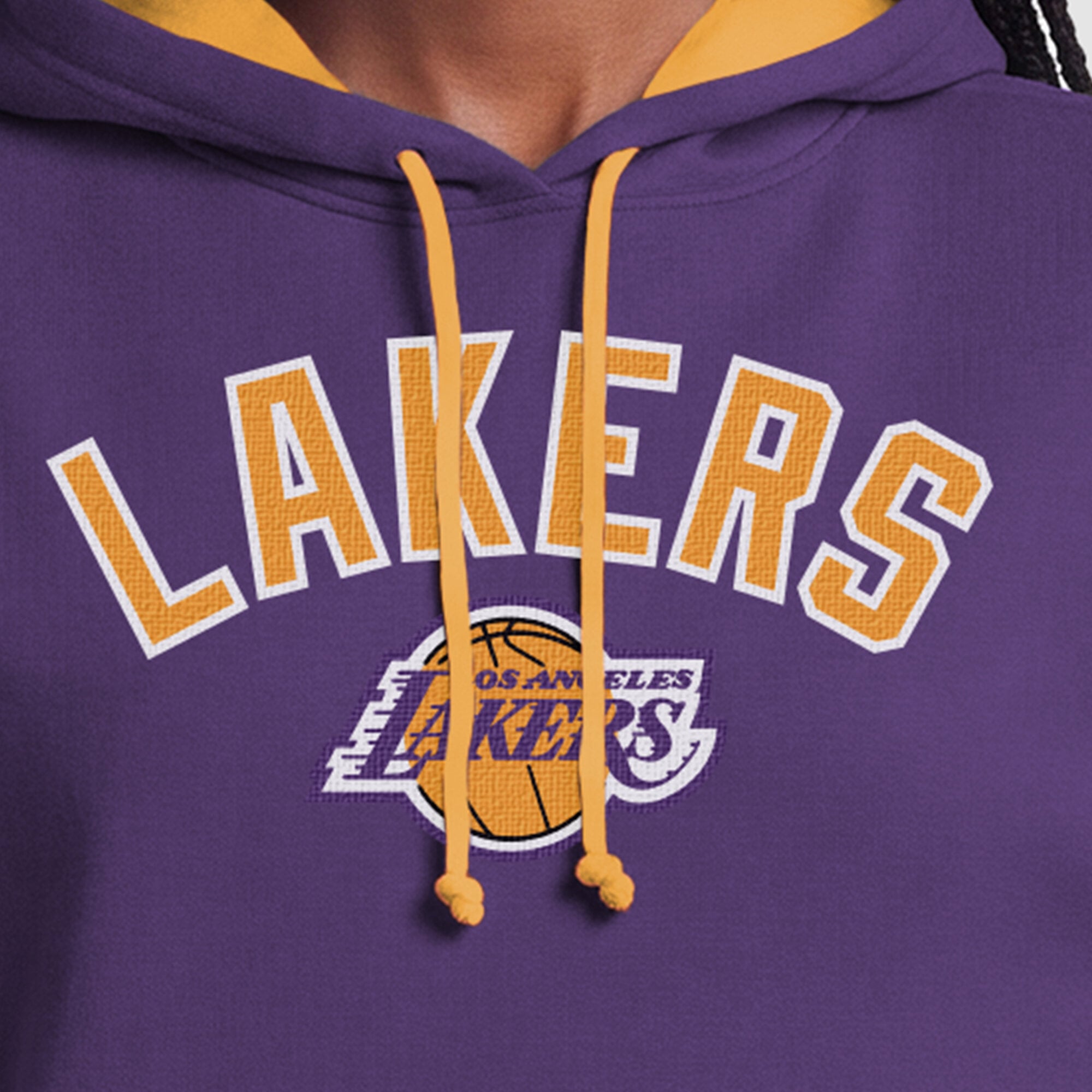 Sweat à capuche Champion violet Los Angeles Lakers pour femme avec doublure contrastée