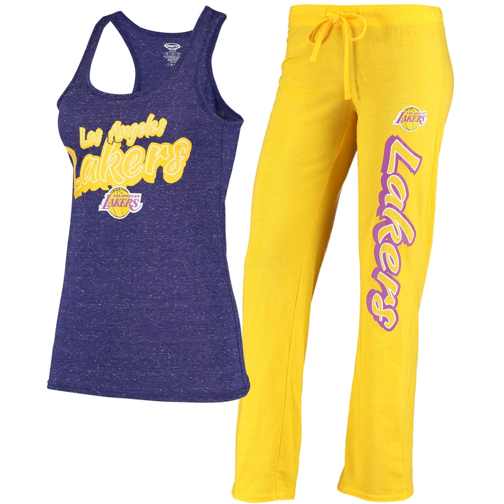 Ensemble de nuit Los Angeles Lakers Concepts Sport pour femme : débardeur dos nageur et pantalon - Or/Violet