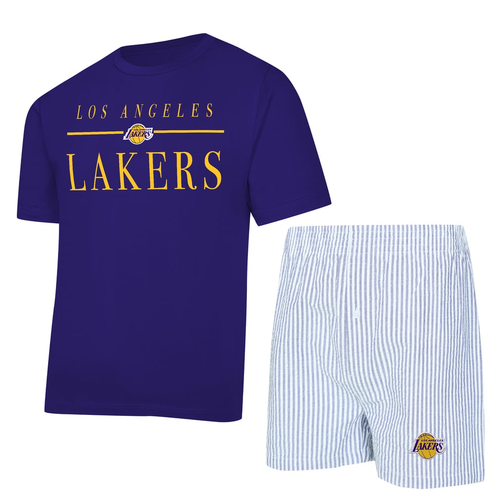 Ensemble pyjama Los Angeles Lakers Concepts Sport pour femme, t-shirt et short Copeland - Violet/Blanc