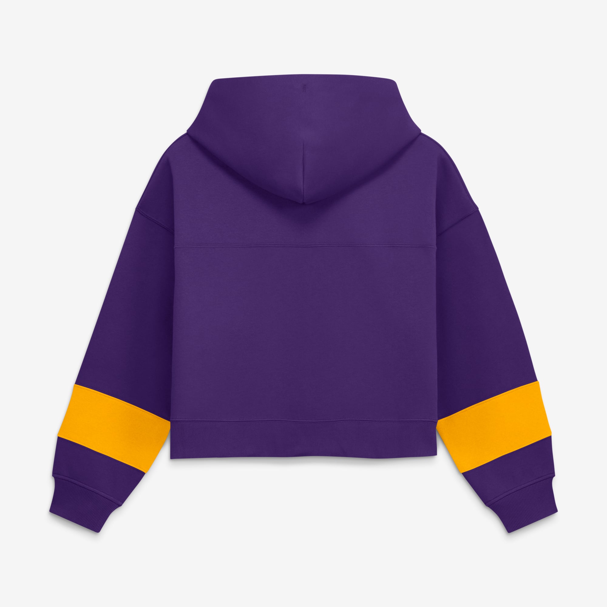 Women's Fanatics  Los Angeles Lakers Purple Beat Records Cropped Fleece Hoodie