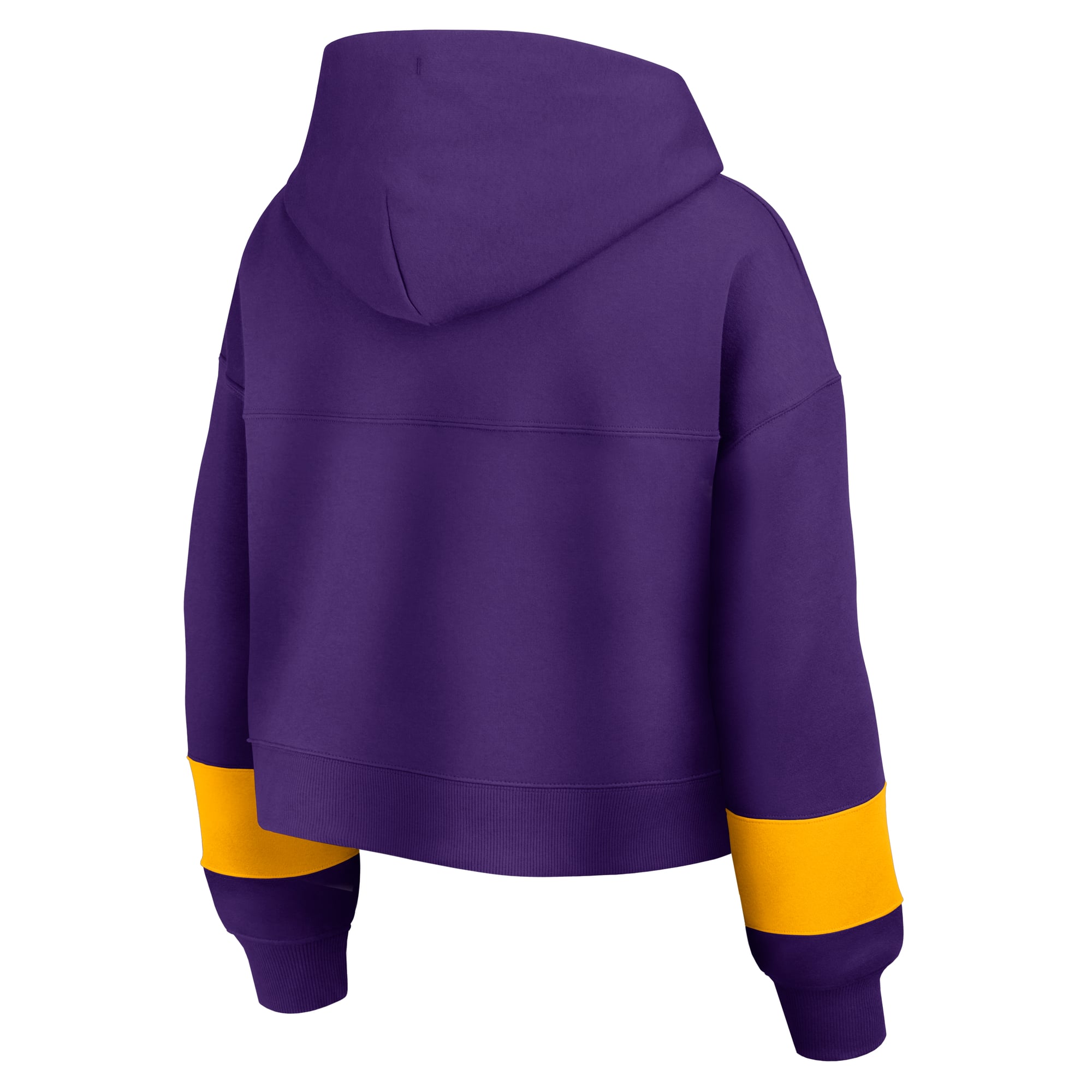 Women's Fanatics  Los Angeles Lakers Purple Beat Records Cropped Fleece Hoodie