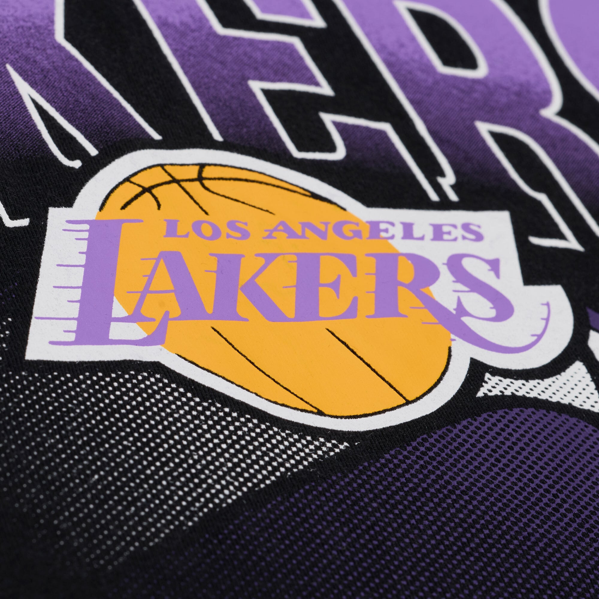 Women's Mitchell & Ness Black Los Angeles Lakers Street Graphic Boxy Crop T-Shirt