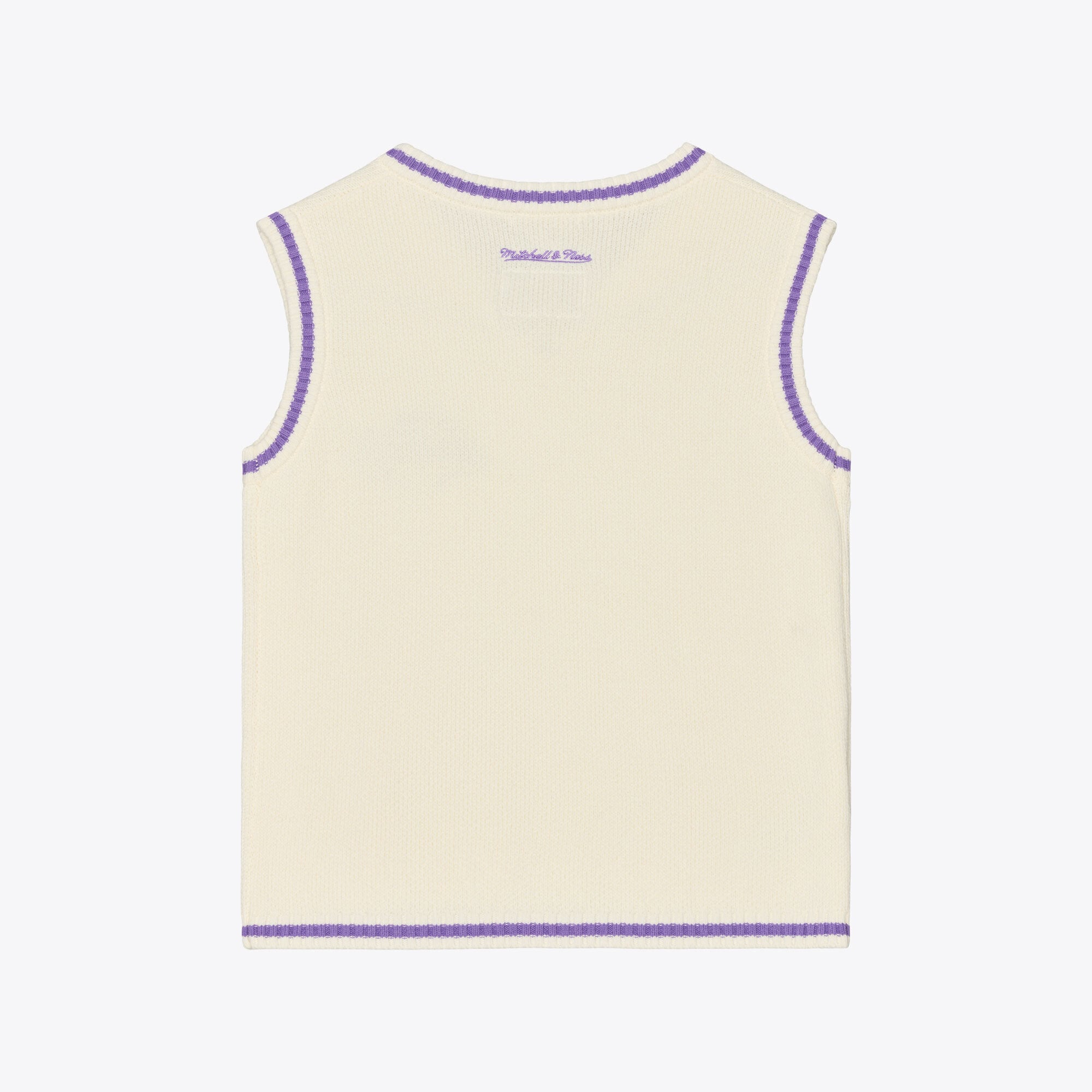 Women's Mitchell & Ness Cream Los Angeles Lakers Retro Roots Sweater Vest