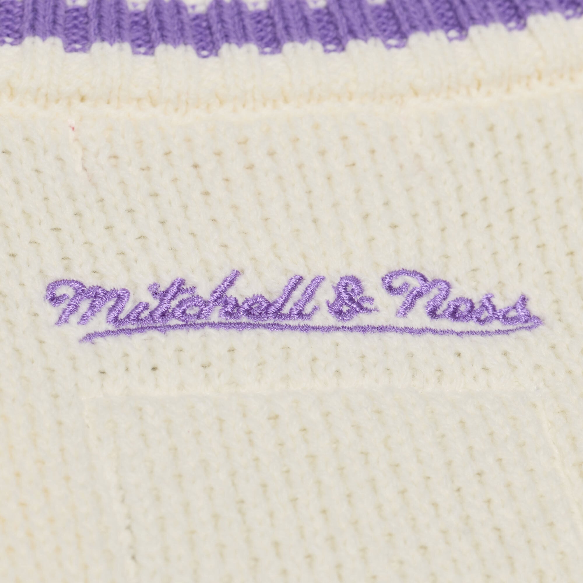 Women's Mitchell & Ness Cream Los Angeles Lakers Retro Roots Sweater Vest