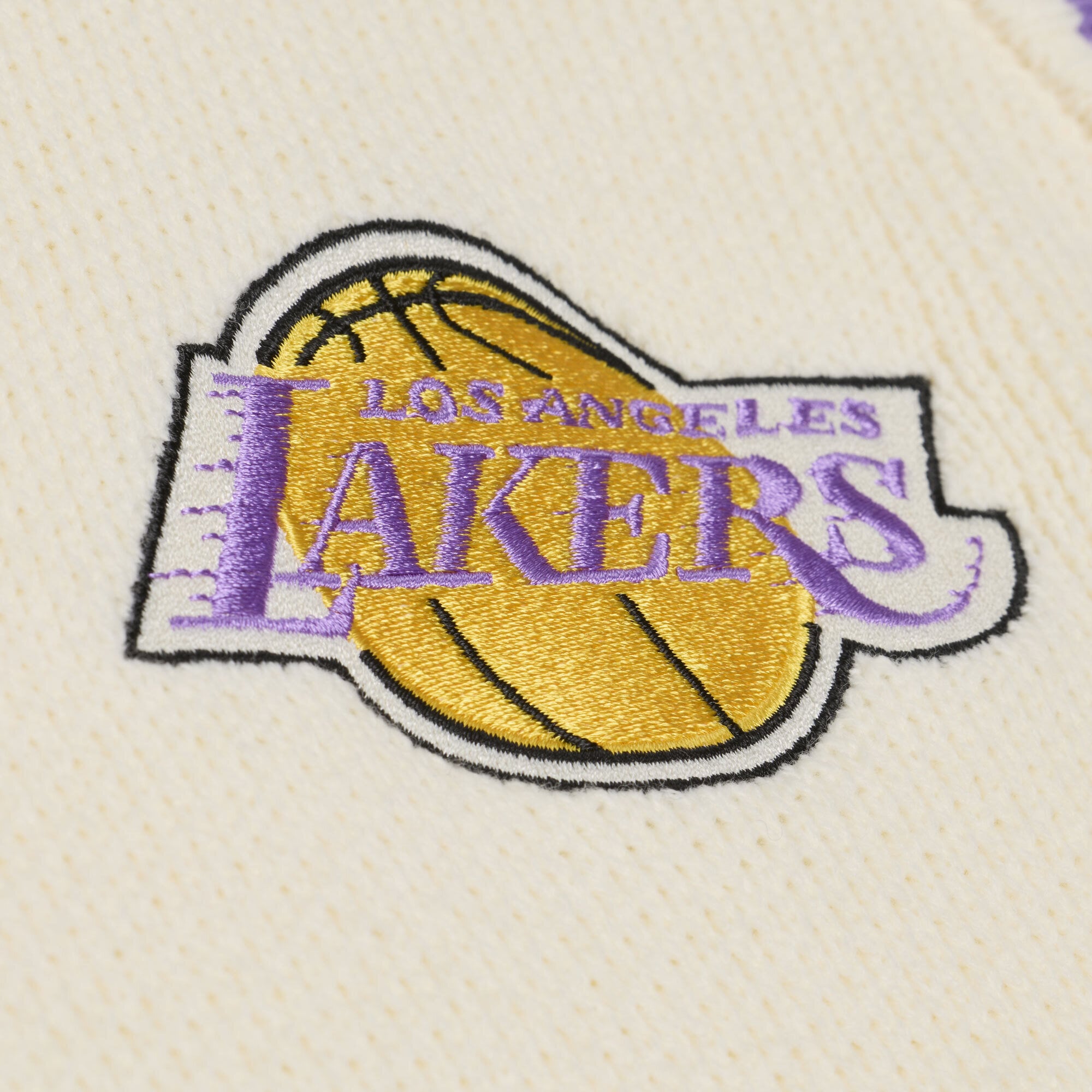 Women's Mitchell & Ness Cream Los Angeles Lakers Retro Roots Sweater Vest