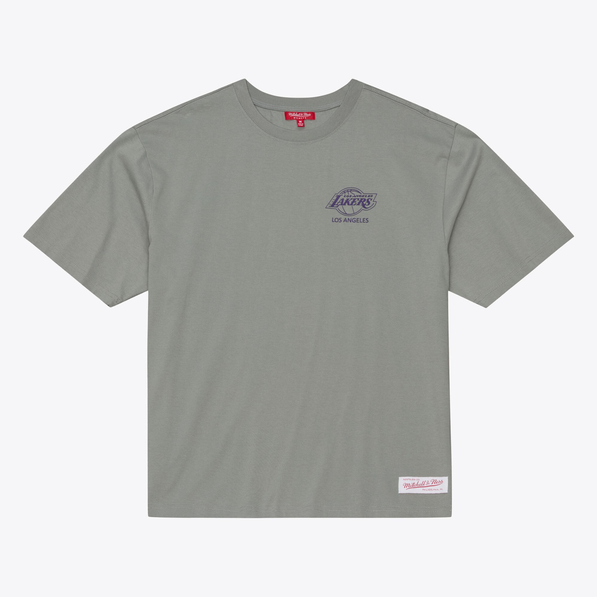 Women's Mitchell & Ness  Gray Los Angeles Lakers Core Essential T-Shirt