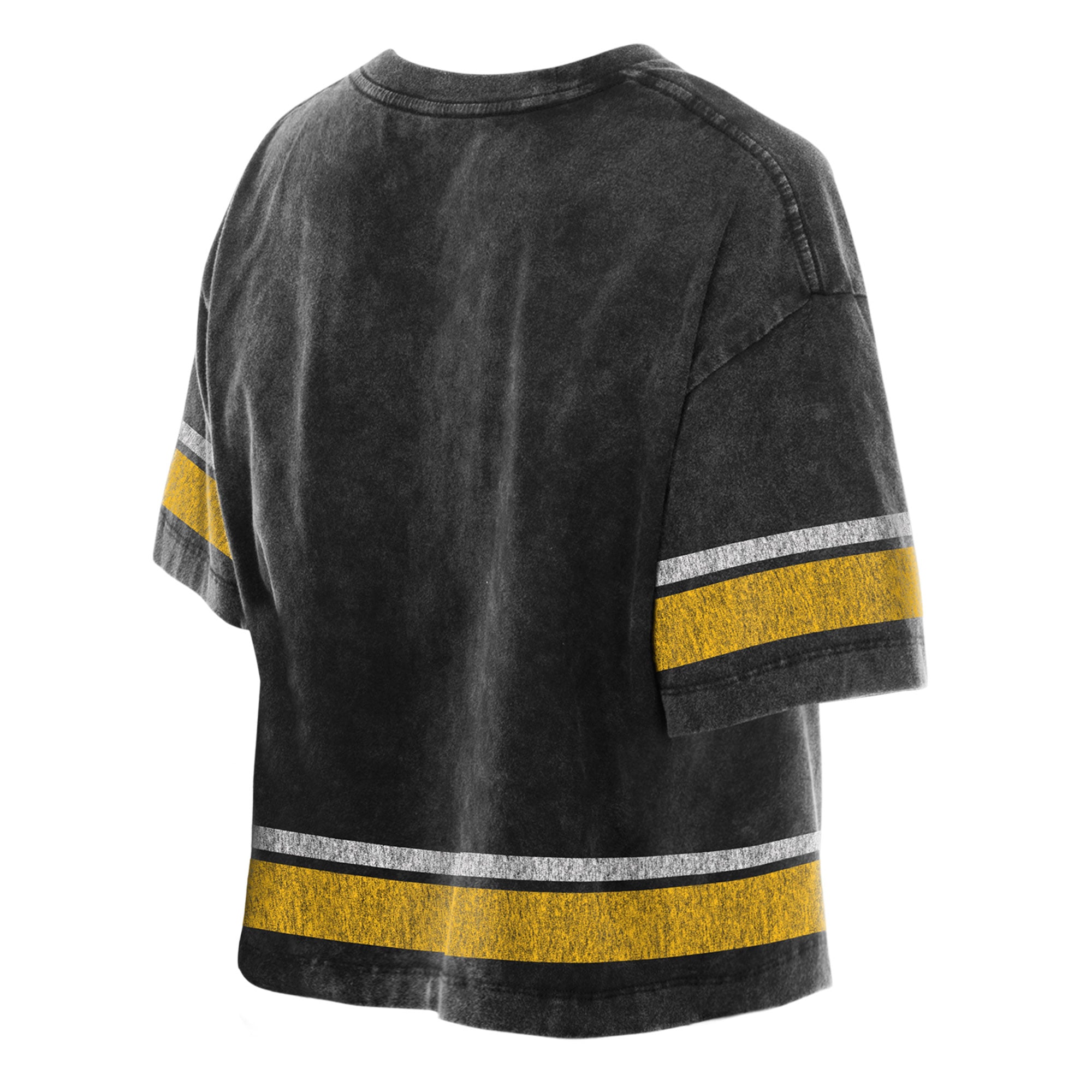 T-shirt court noir New Era Los Angeles Lakers pour femme, coupe carrée, délavage minéral
