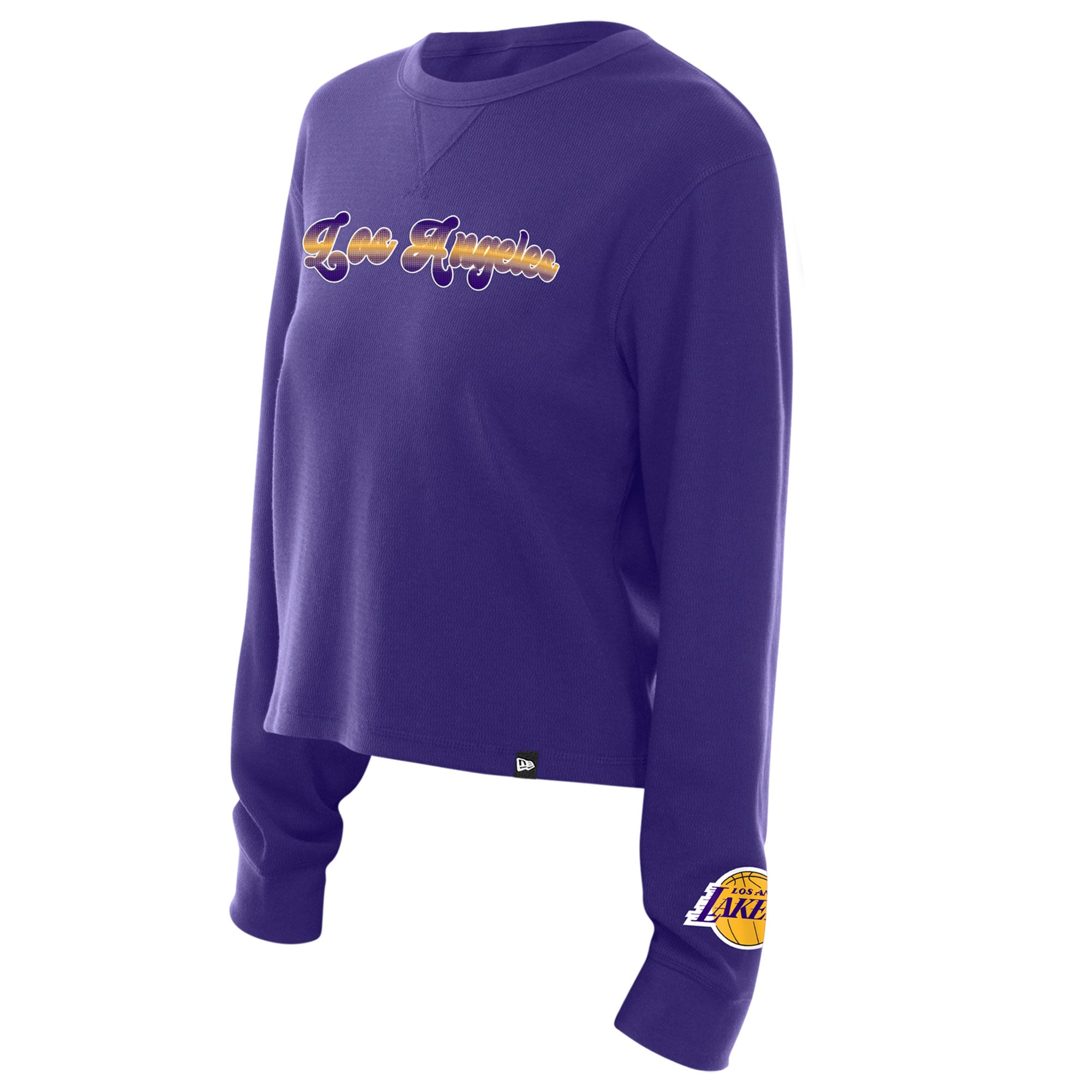 T-shirt thermique à manches longues New Era violet Los Angeles Lakers pour femme