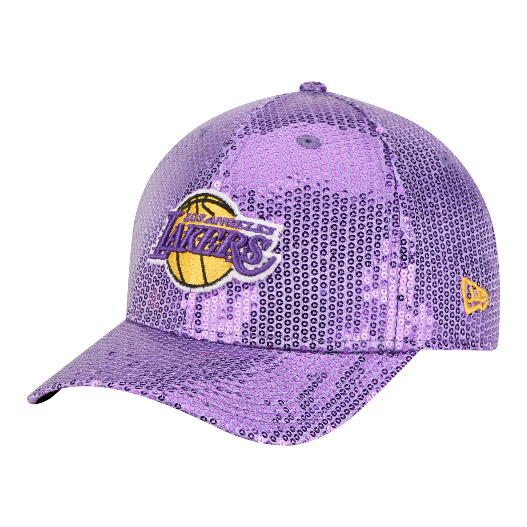 Women's Los Angeles Lakers New Era Purple Sequin M-Crown 9FORTY Adjustable Hat