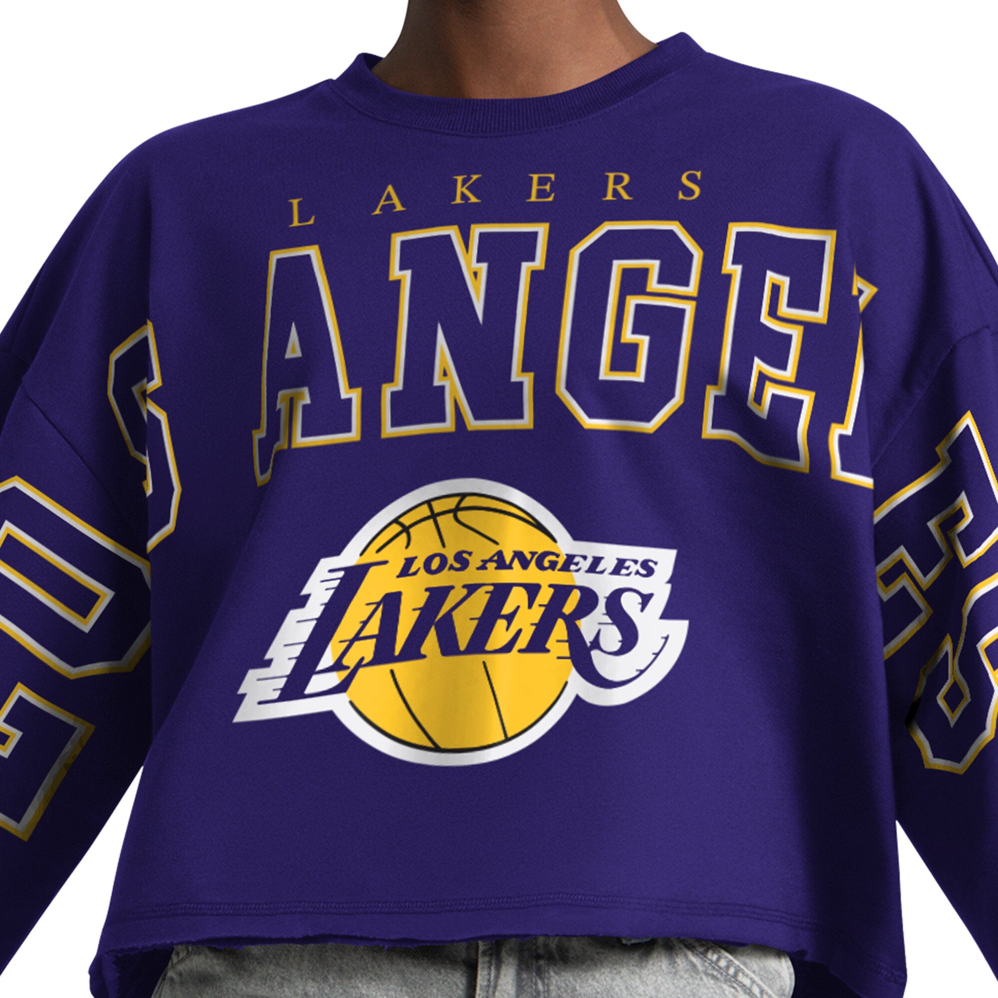 Sweat-shirt court Starter violet Los Angeles Lakers pour femmes