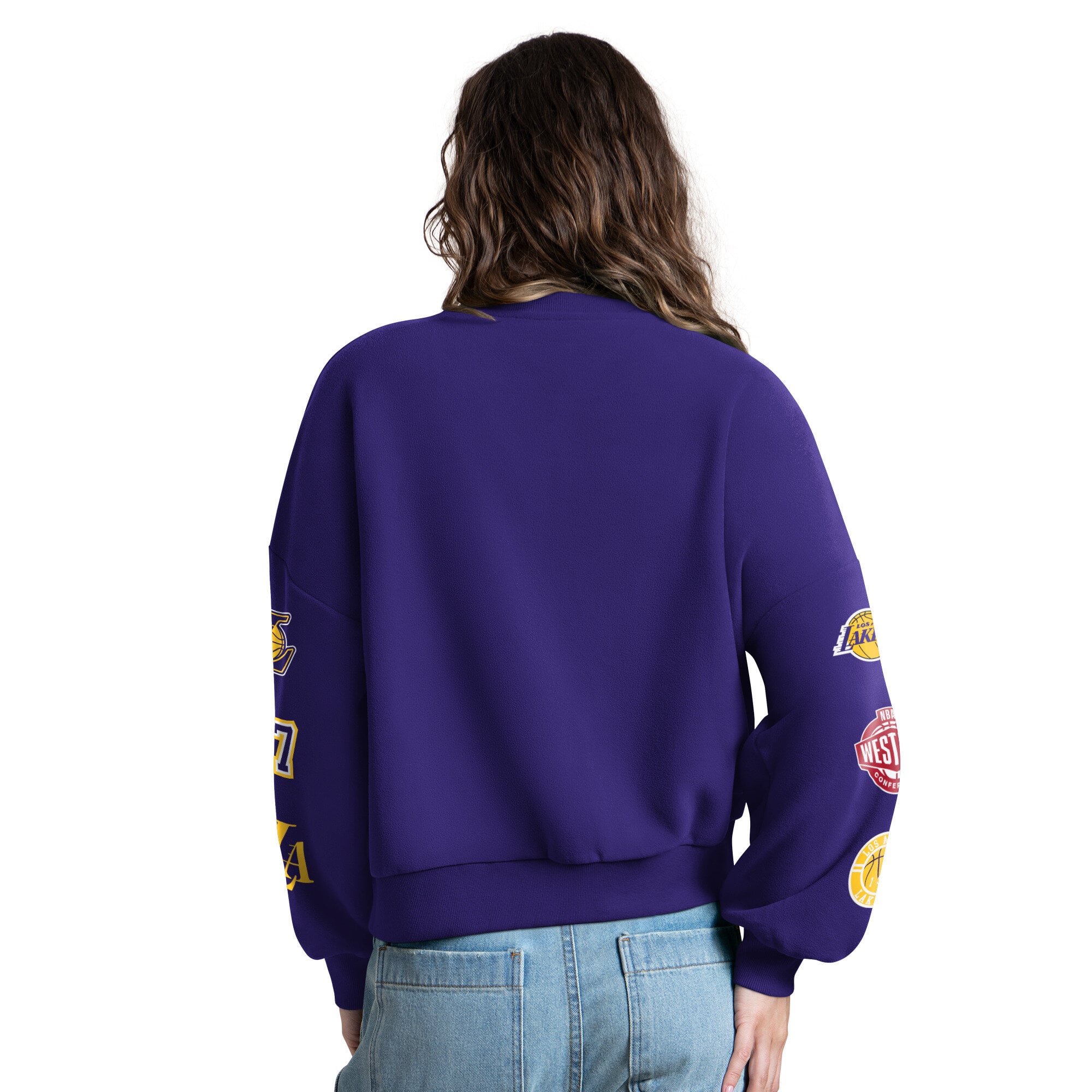 Sweat-shirt Starter violet pour femme, modèle Los Angeles Lakers Fan Catch