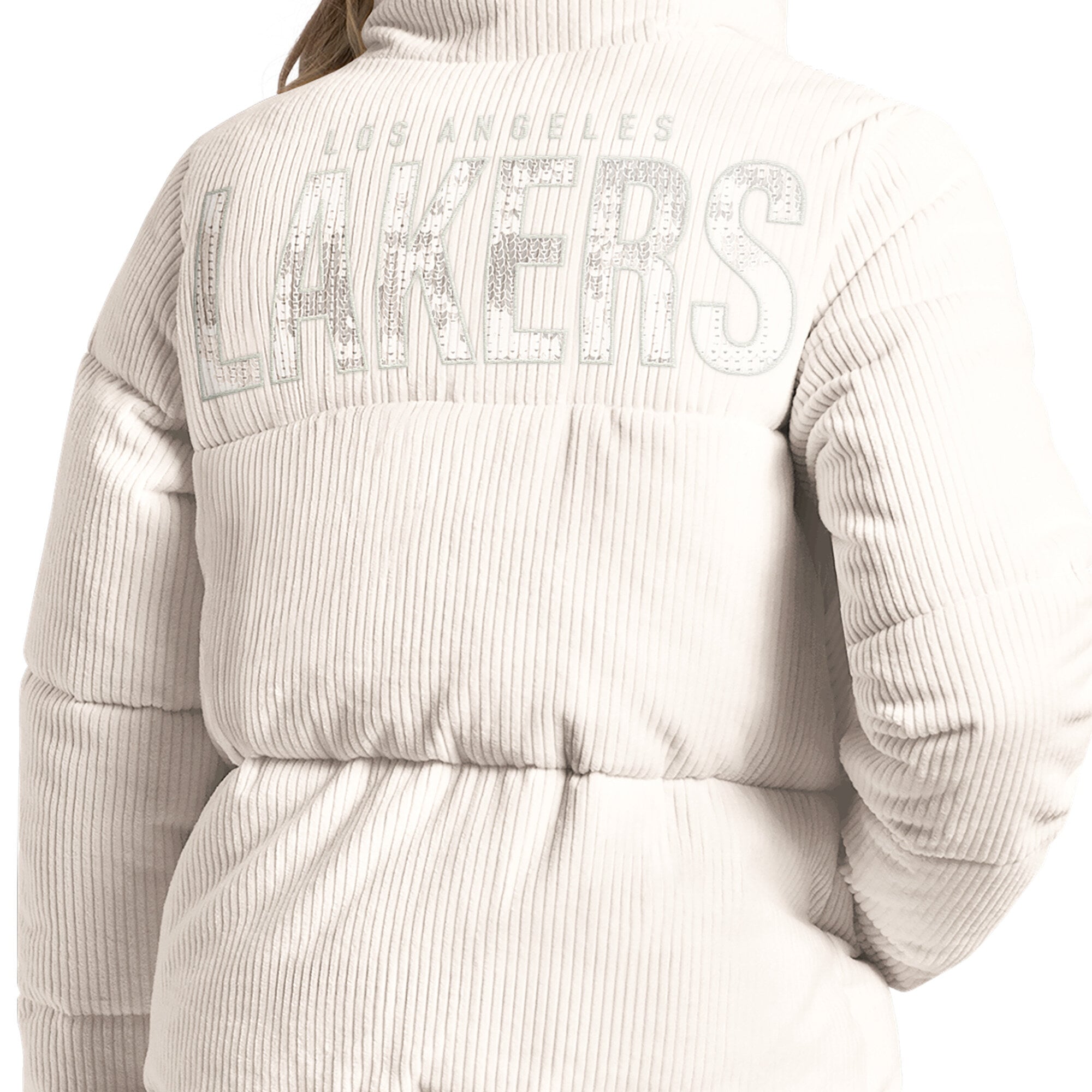 Veste bulle Starter blanche Los Angeles Lakers Double Score pour femme