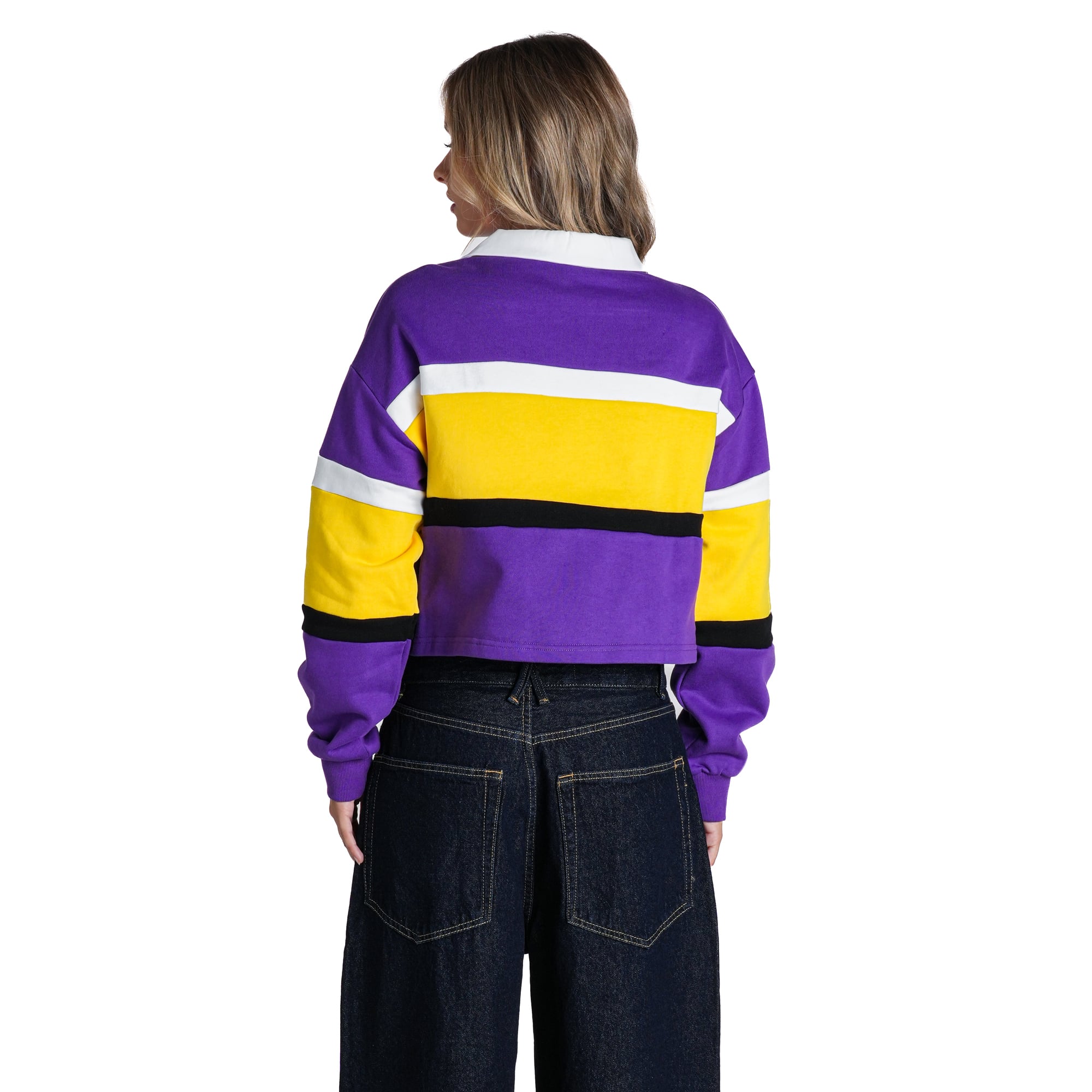 Polo court à manches longues violet Los Angeles Lakers pour femme, The Wild Collective