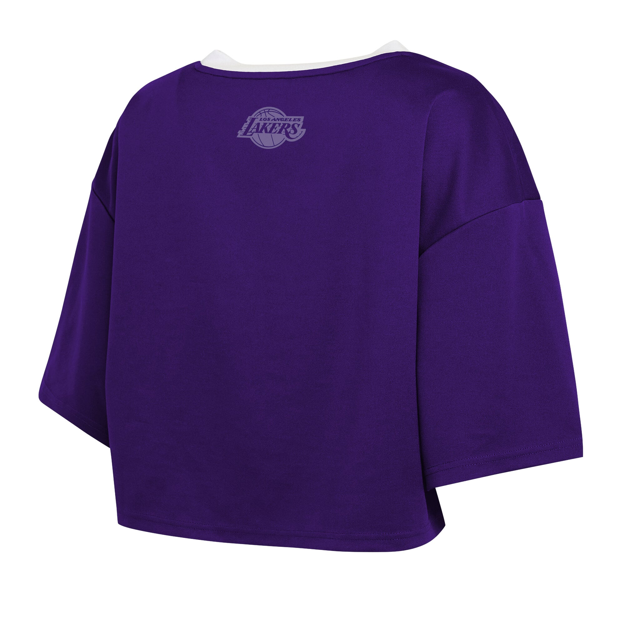 T-shirt court violet Los Angeles Lakers pour femmes de la marque WEAR by Erin Andrews