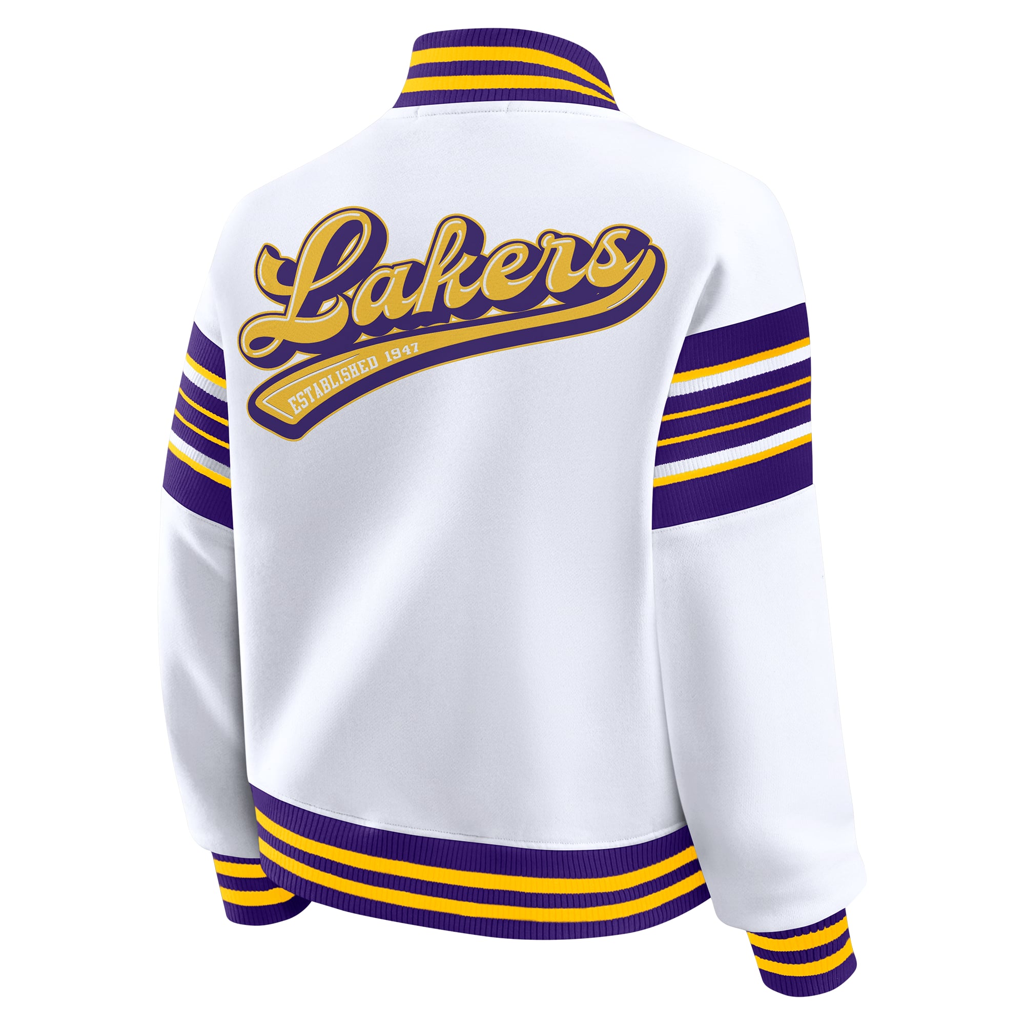 Veste sweat-shirt en polaire blanche à boutons-pression des Los Angeles Lakers pour femme WEAR by Erin Andrews
