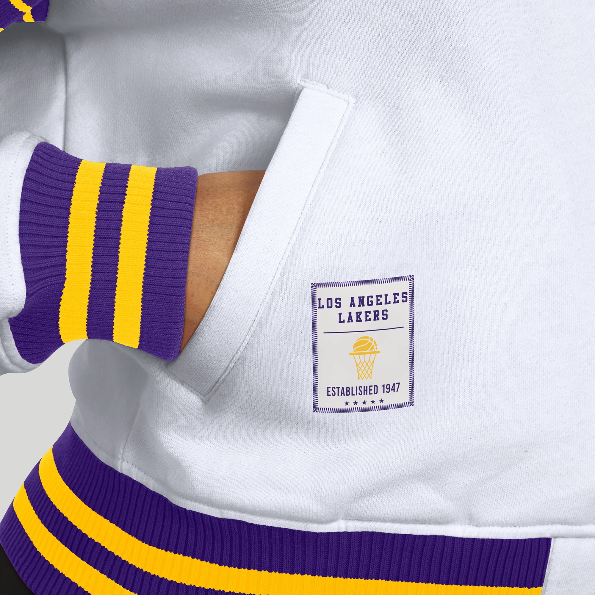 Veste sweat-shirt en polaire blanche à boutons-pression des Los Angeles Lakers pour femme WEAR by Erin Andrews