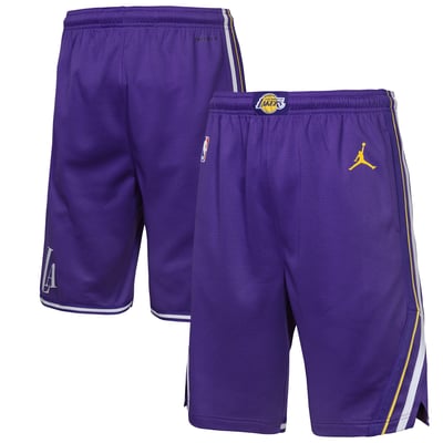  Los Angeles Lakers Jordan Brand Youth Authentic Statement Edition Swingman Shorts - Purple