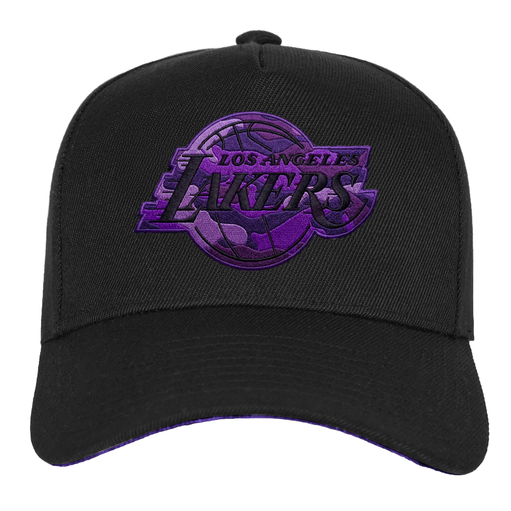Youth Mitchell & Ness Black Los Angeles Lakers 404 Club Camo Pro Pinch Snapback Hat