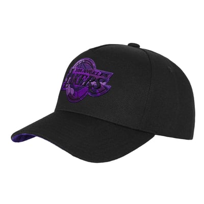  Los Angeles Lakers Mitchell & Ness Youth 404 Club Camo Pro Pinch Snapback Hat - Black
