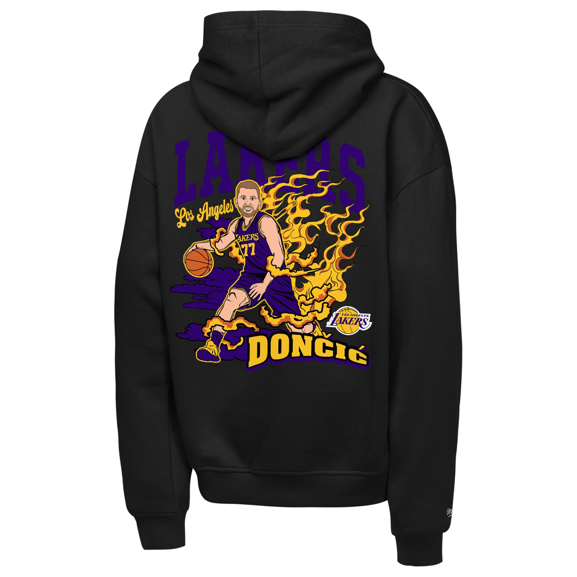 Sweat à capuche Mitchell & Ness Luka Dončić noir Los Angeles Lakers pour jeunes
