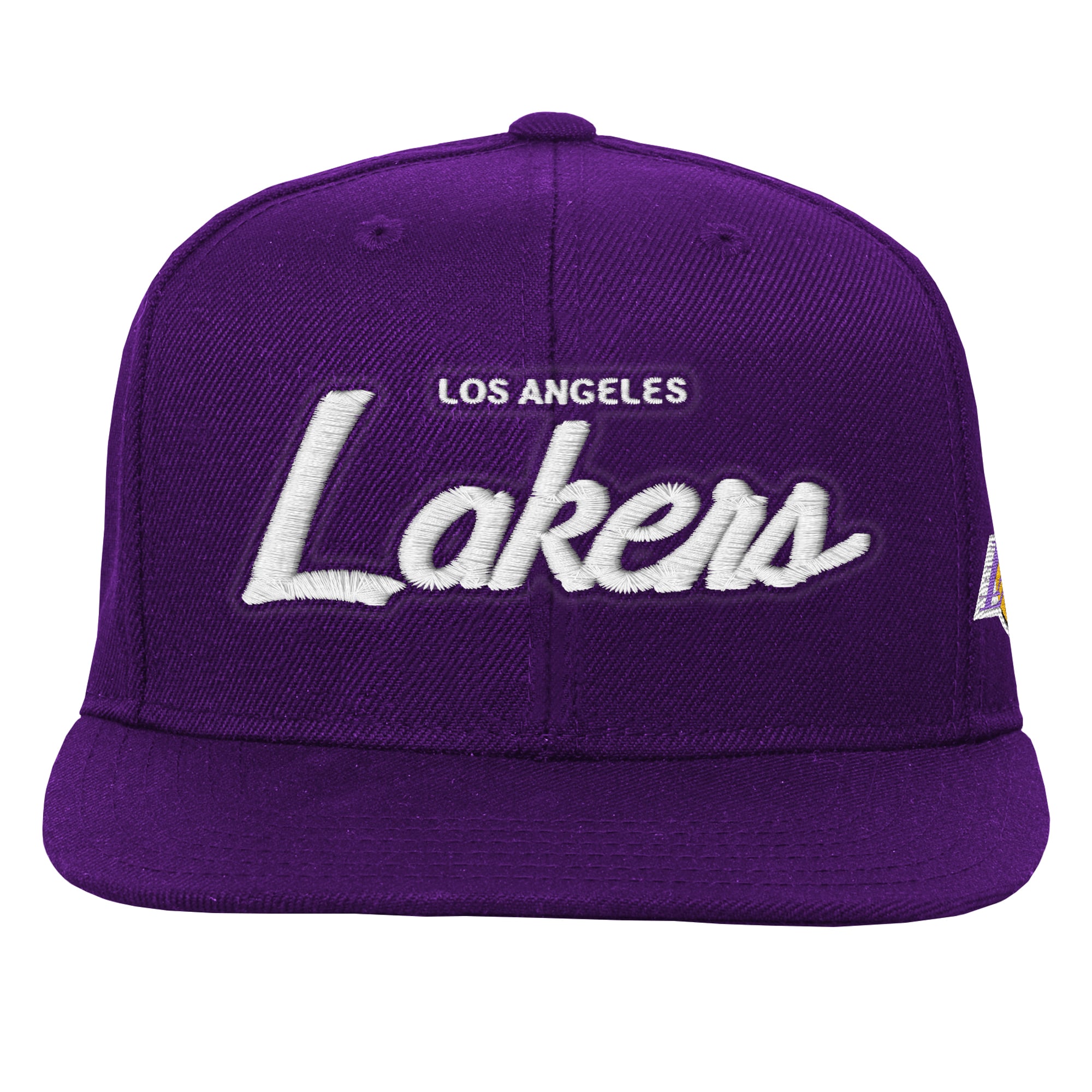 Casquette Mitchell & Ness violette pour enfant, modèle entraîneur-chef des Los Angeles Lakers.