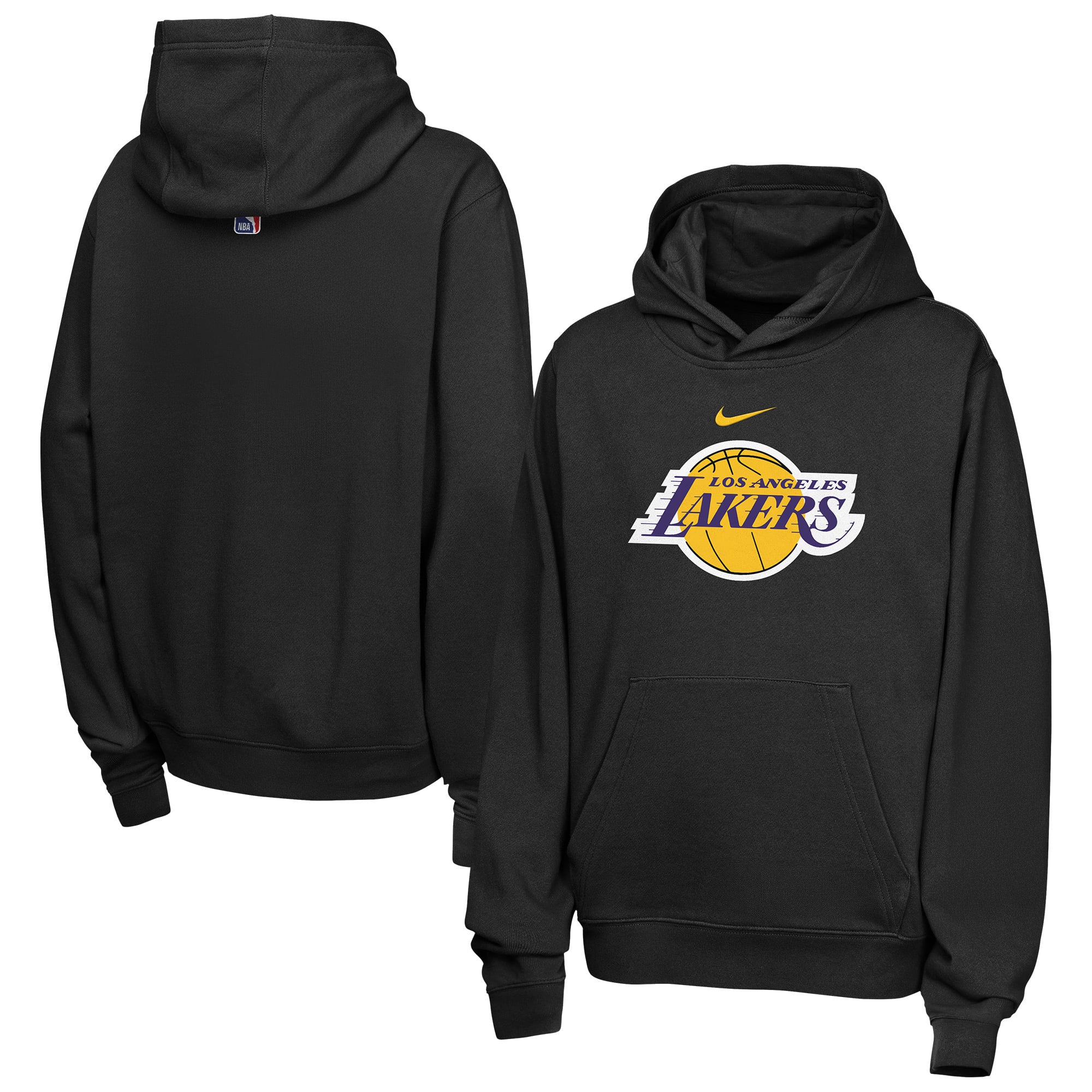 Sweat à capuche Nike noir Los Angeles Lakers Essential Logo Club pour enfant