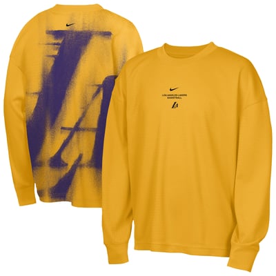  Los Angeles Lakers Nike Youth 2026 Standard Issue Pre-Game Performance Long Sleeve T-Shirt - Gold