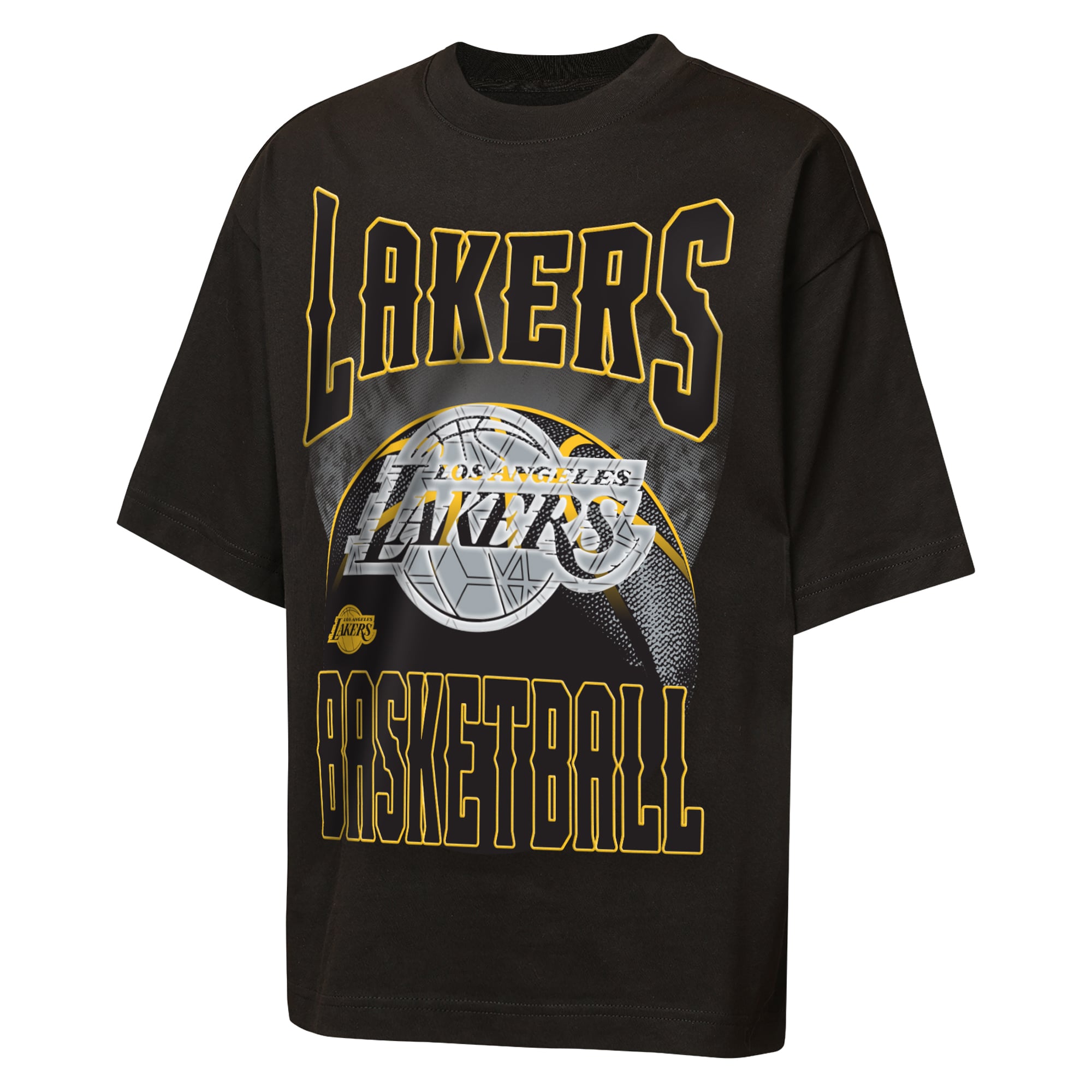 T-shirt oversize tendance noir Los Angeles Lakers Ballin Rockers pour jeunes de la marque Outerstuff