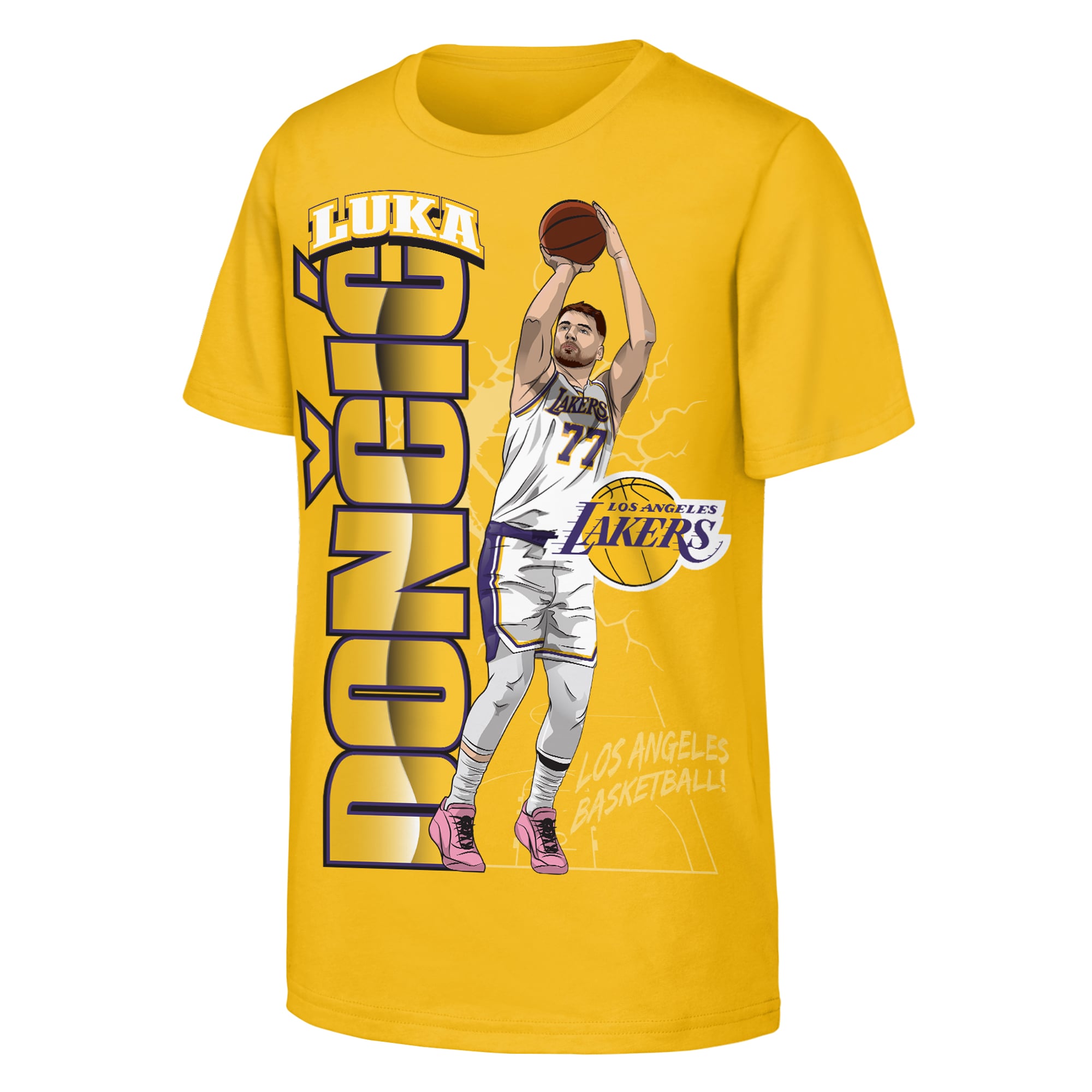 Youth Outerstuff Luka Dončić Gold Los Angeles Lakers Height T-Shirt