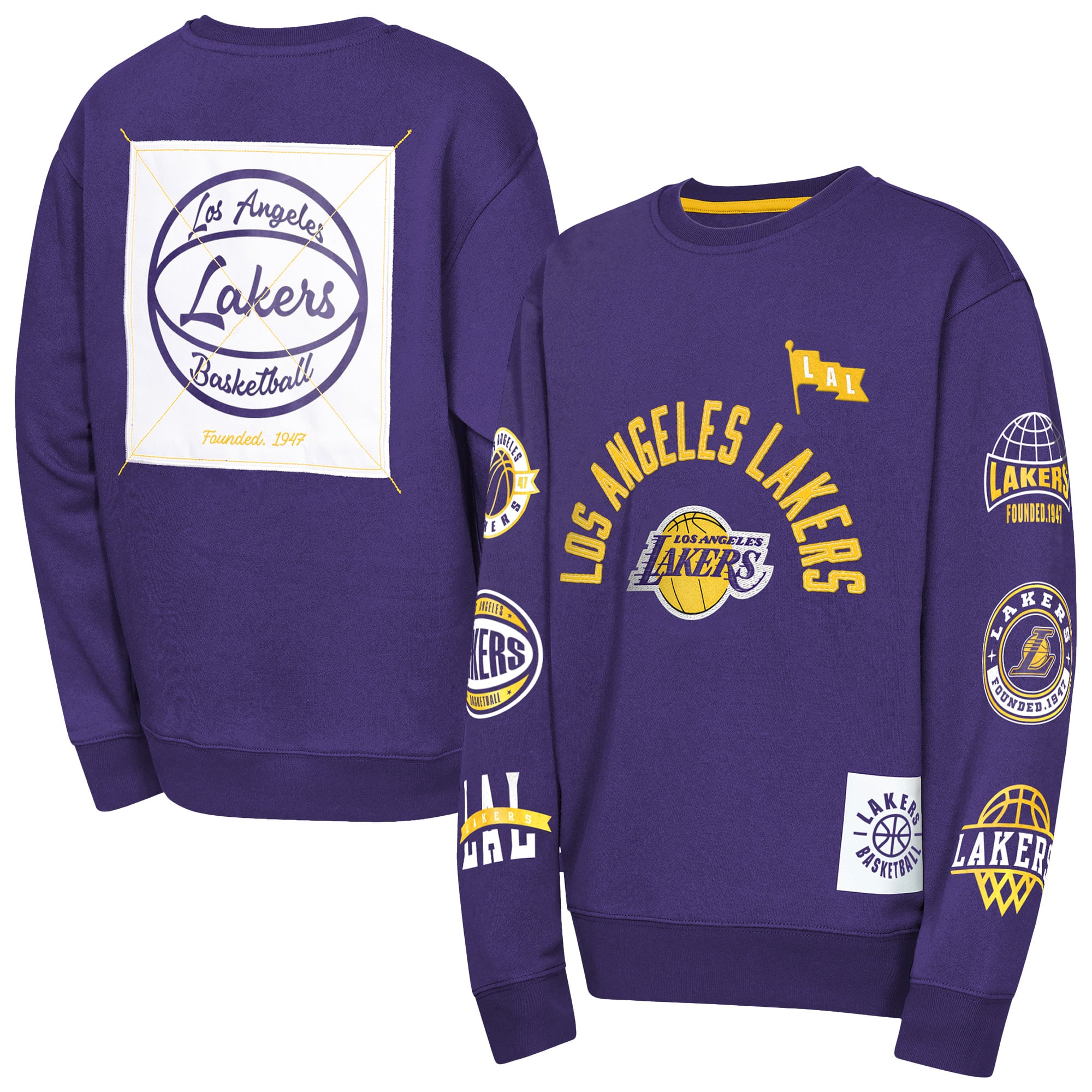 Sweat-shirt d'honneur violet Youth Outerstuff Los Angeles Lakers décoré