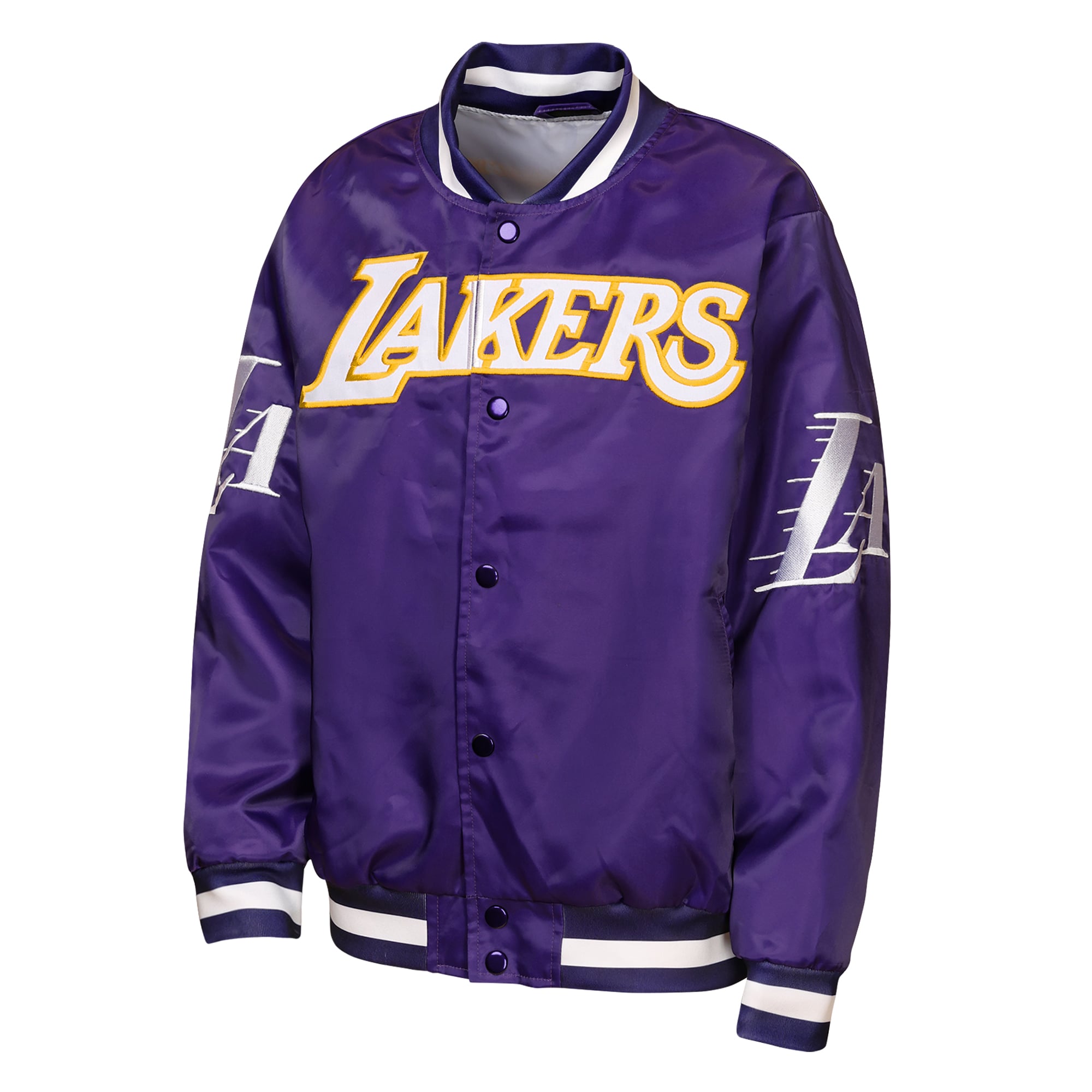 Veste légère en satin à boutons-pression Youth Outerstuff Purple Los Angeles Lakers Statement Edition