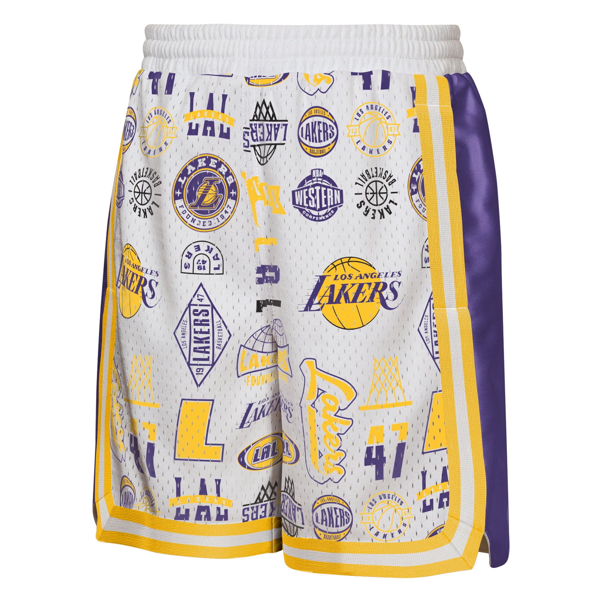 Short de basketball Youth Outerstuff blanc Los Angeles Lakers Ball Hog Dazzle