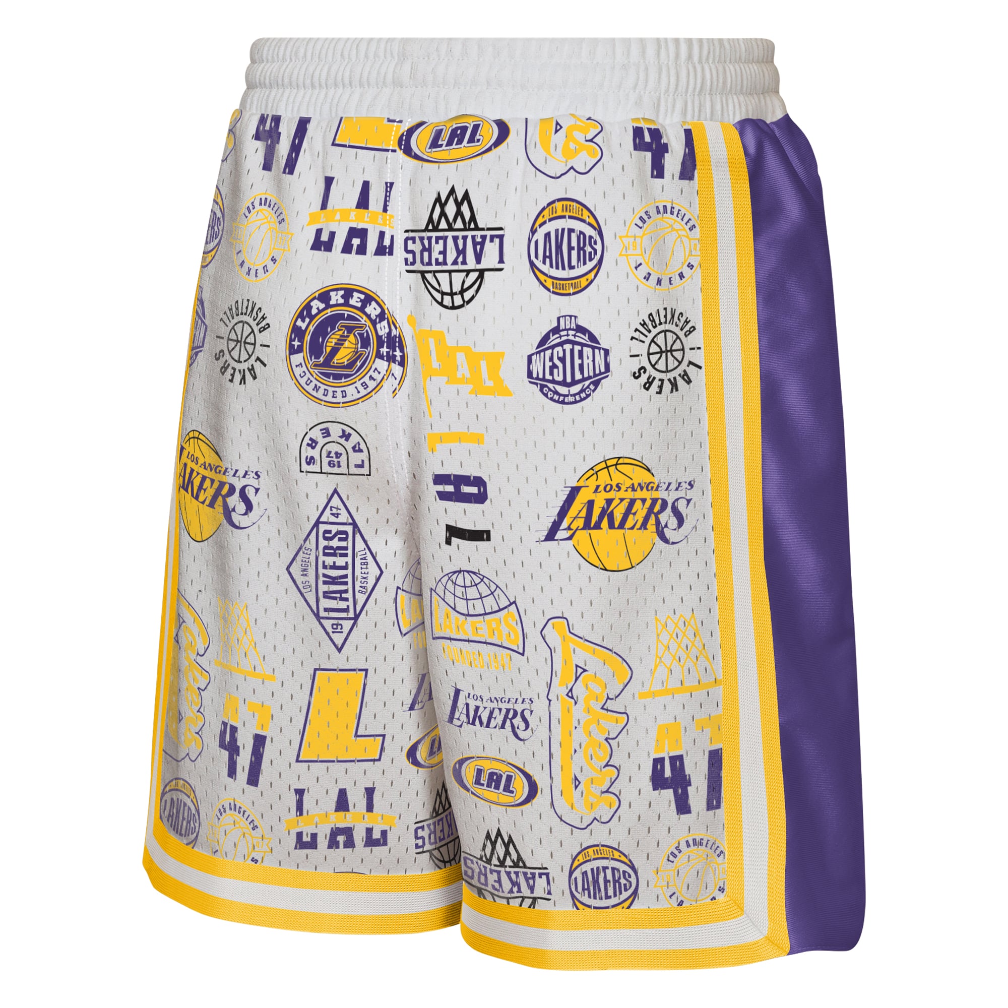 Short de basketball Youth Outerstuff blanc Los Angeles Lakers Ball Hog Dazzle
