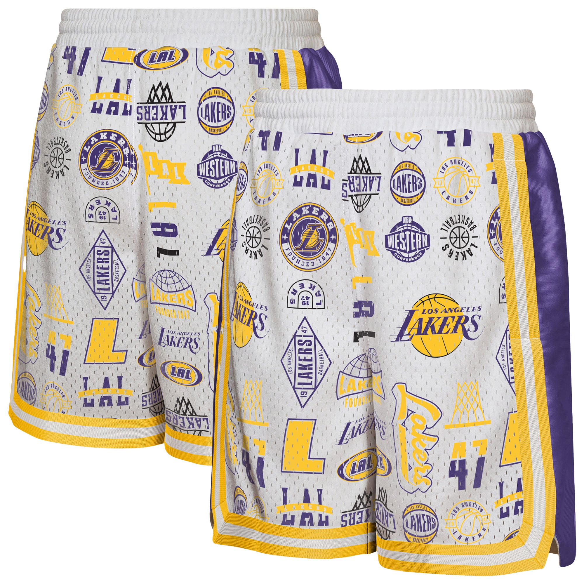 Short de basketball Youth Outerstuff blanc Los Angeles Lakers Ball Hog Dazzle