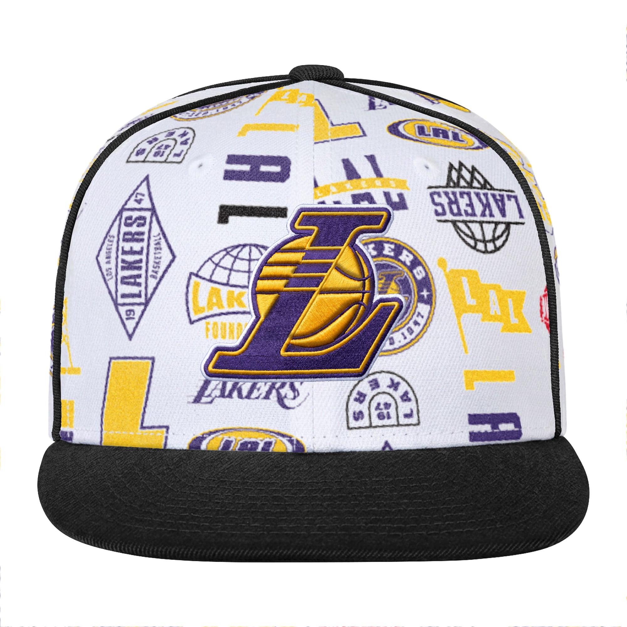 Casquette snapback blanche Youth Outerstuff Los Angeles Lakers.