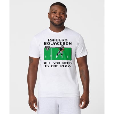 Bo Jackson Los Angeles Raiders Homage Unisex Tecmo Bowl Retired Player Graphic Tri-Blend T-Shirt - Ash