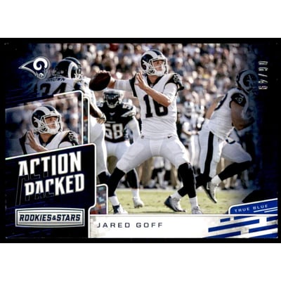 2018 Rookies and Stars Action Packed True Blue #19 Jared Goff