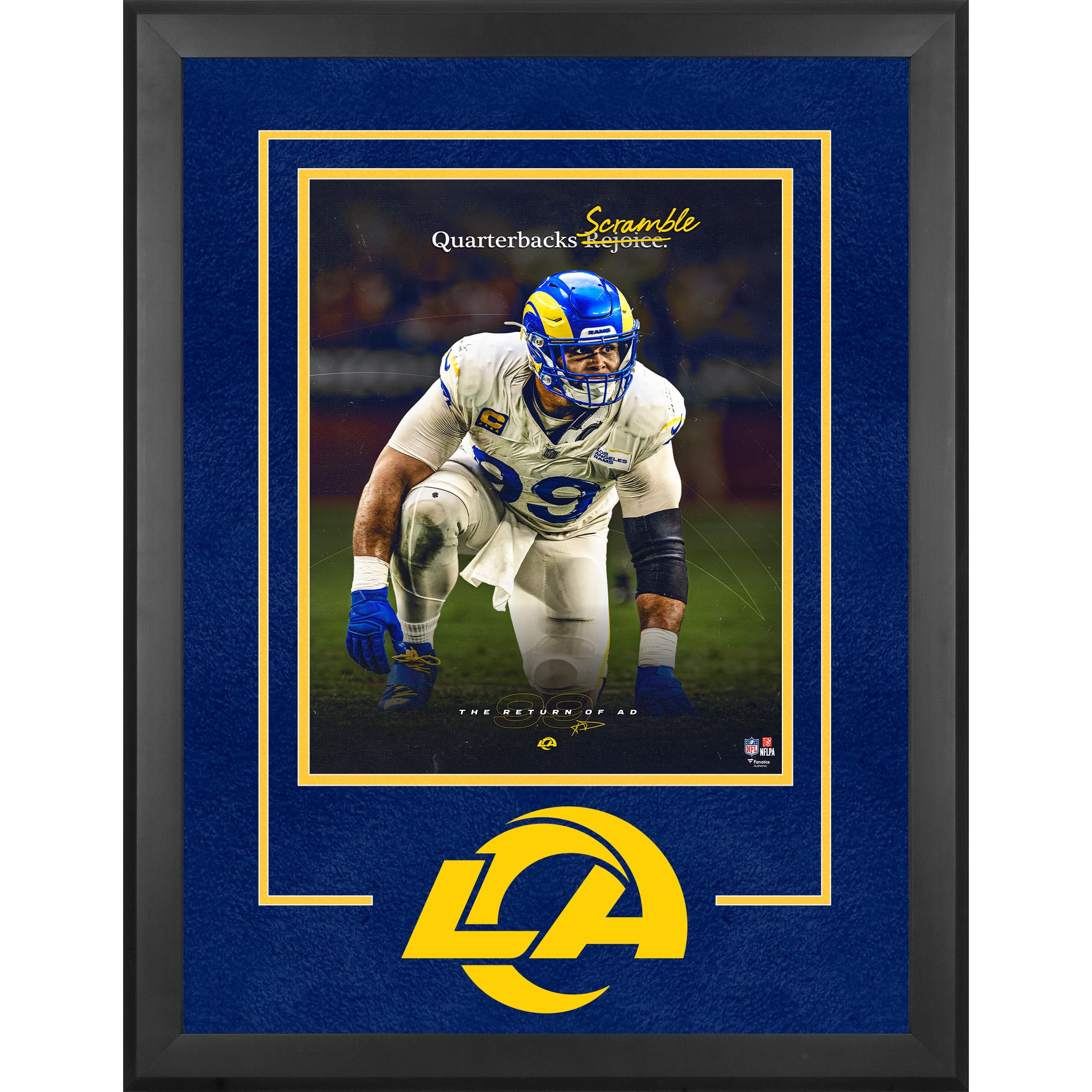 Aaron Donald Los Angeles Rams Deluxe Framed 16" x 20" The Return Collage Photograph