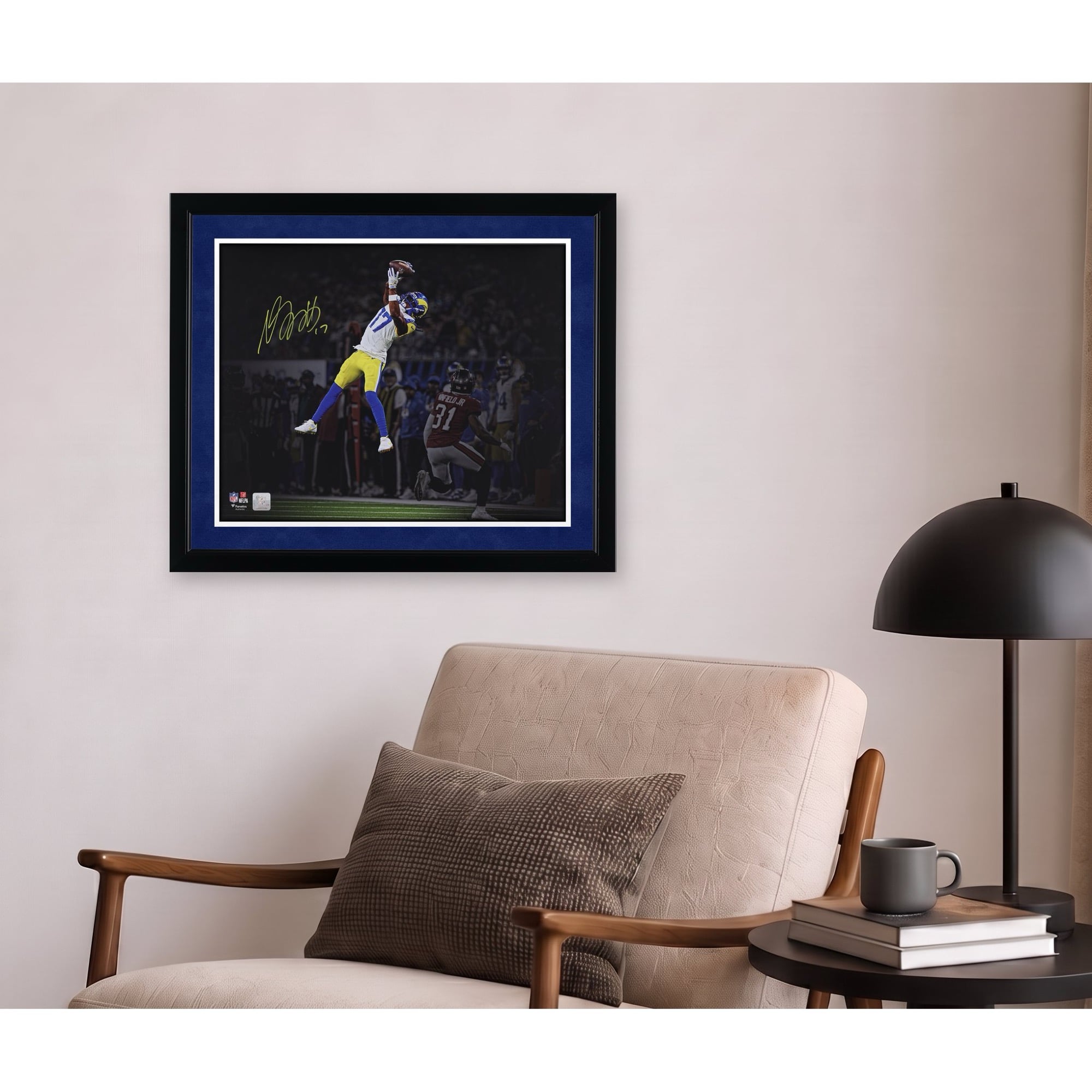 Photo dédicacée de Davante Adams (Los Angeles Rams) - 40,6 x 50,8 cm (16 x 20 pouces) - En pleine action