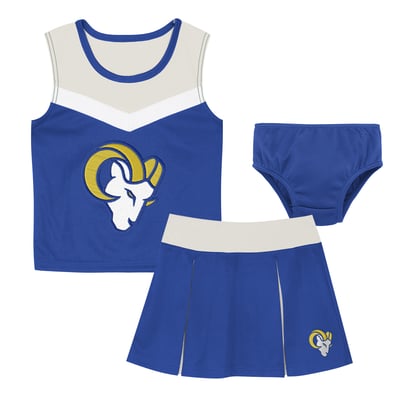 Los Angeles Rams Girls Preschool Spirit Cheerleader Two-Piece Set with Bloomers - Royal