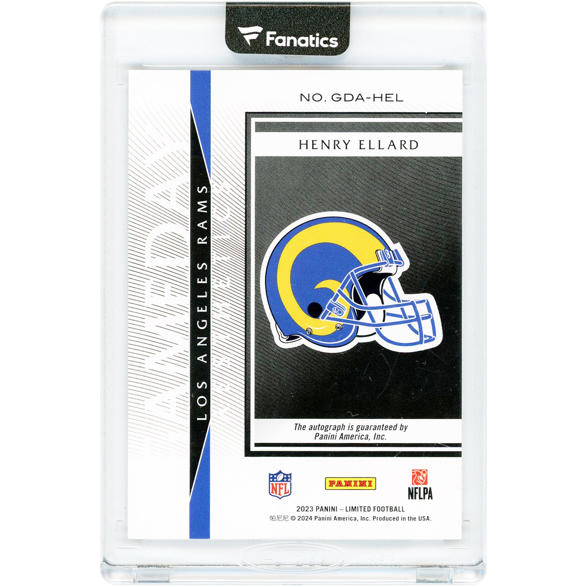 Henry Ellard Los Angeles Rams Autographed 2023 Panini Limited Gold Spotlight Gameday Aesthetics #GDA-HEL #4/49 Card
