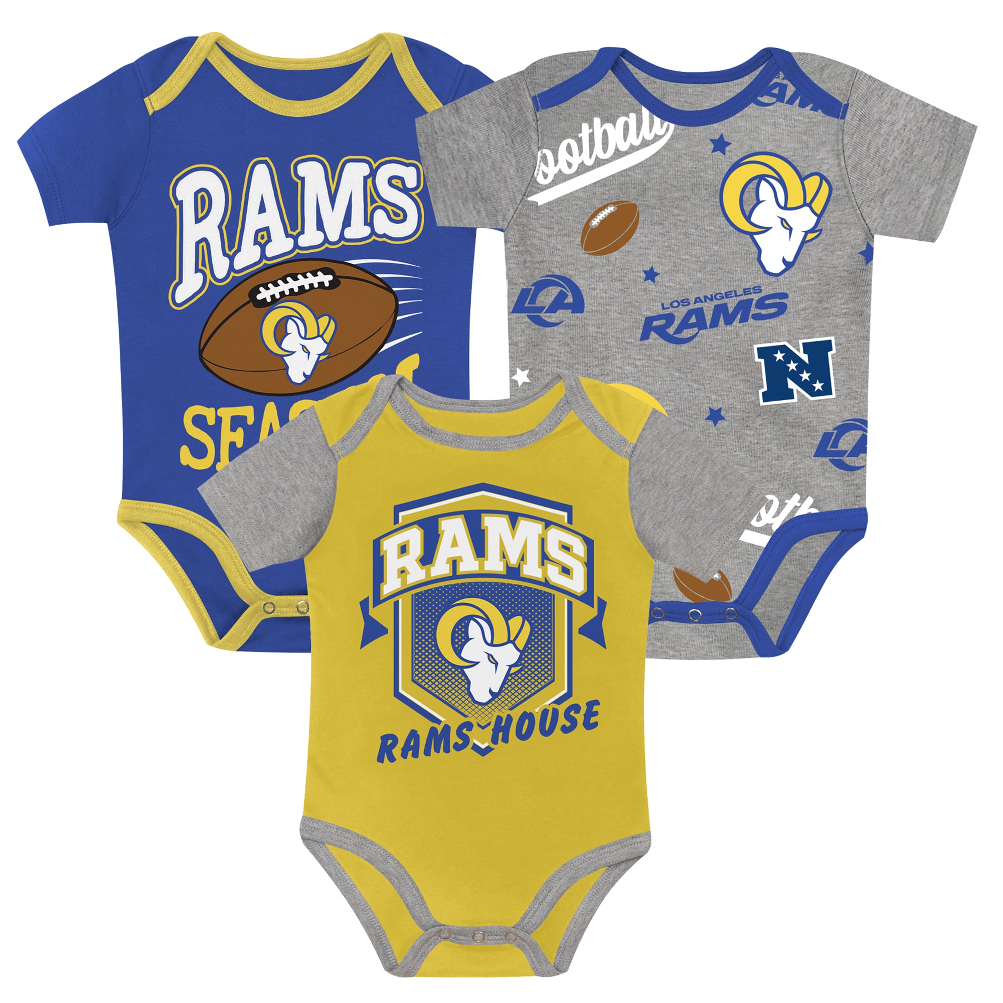Infant Outerstuff  Los Angeles Rams First Round Pick 3-Piece Bodysuit Set